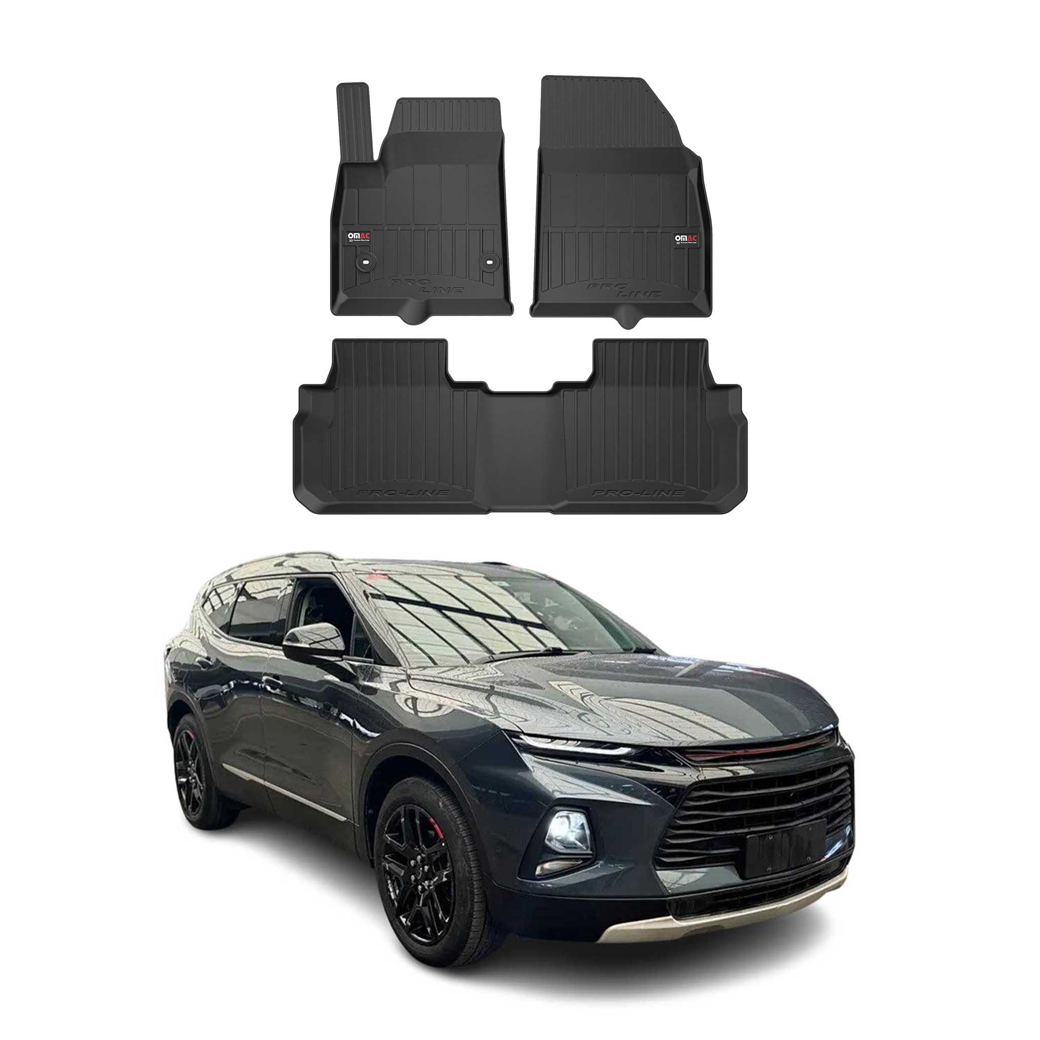 2019-2025 Chevrolet Blazer Premium Floor Mats Heavy Duty All-Weather 3pcs