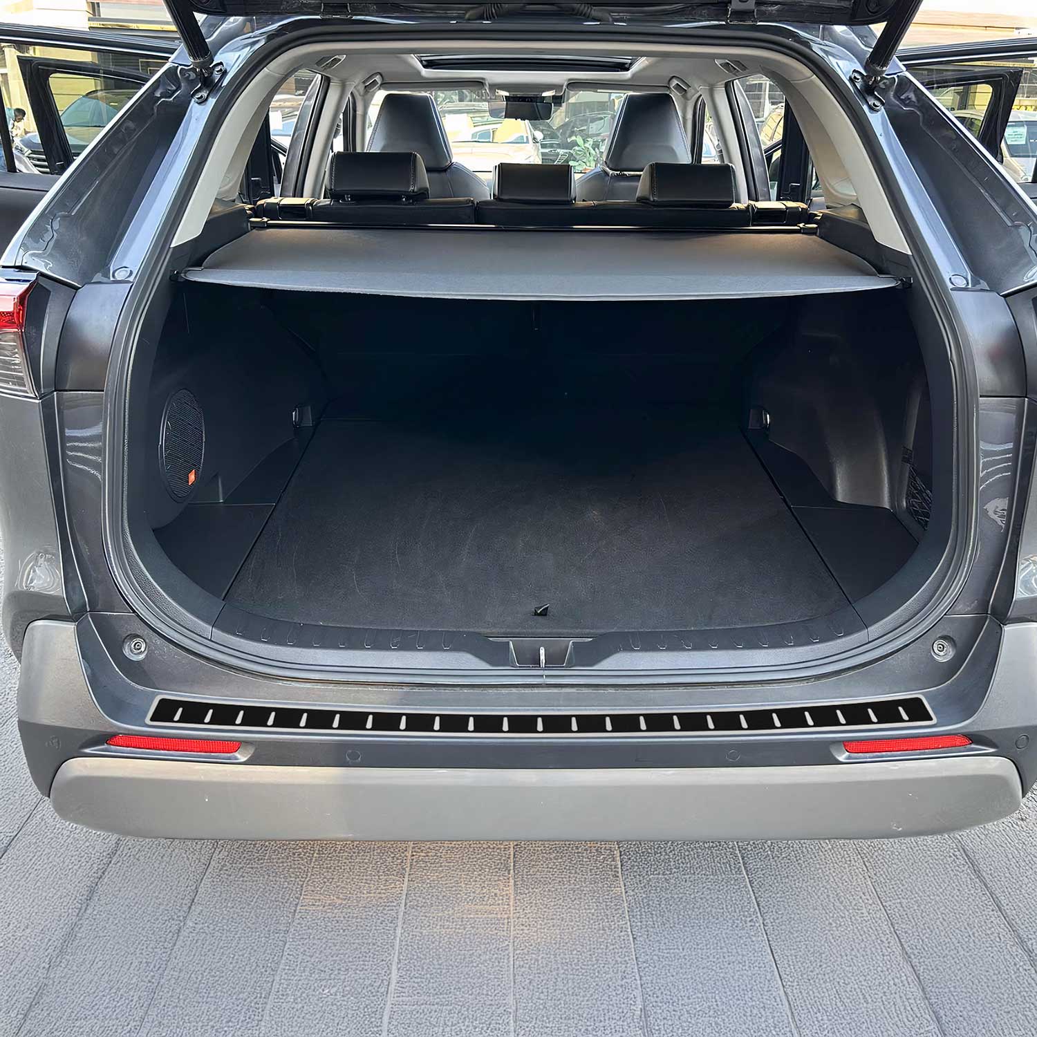 2019-2025 Toyota RAV4 Rear Bumper Sill Cover Protector Stainless Steel Carbon Foiled