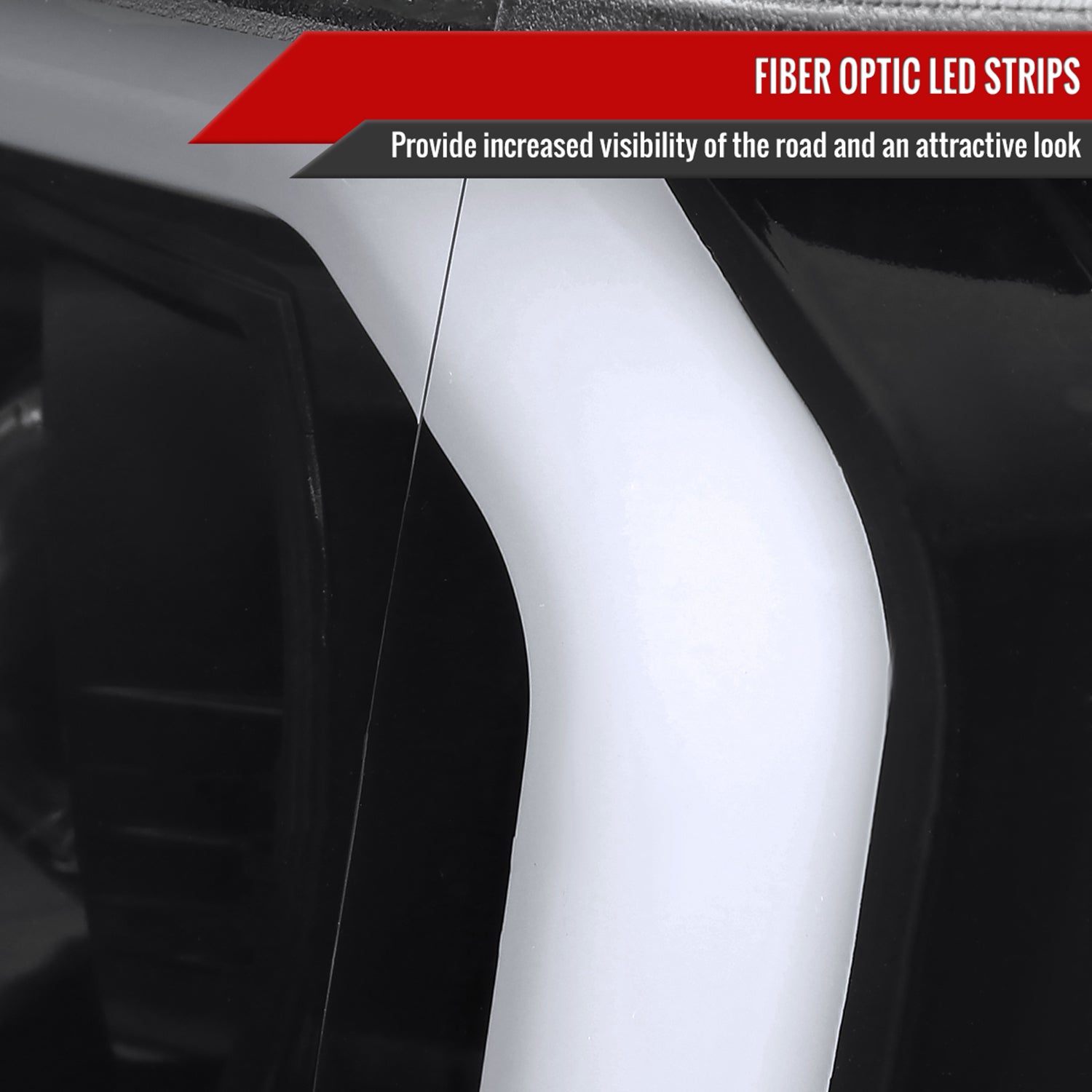 2009-2014 Ford F-150 LED C-Bar Projector Headlights Jet Black/Clear Lens