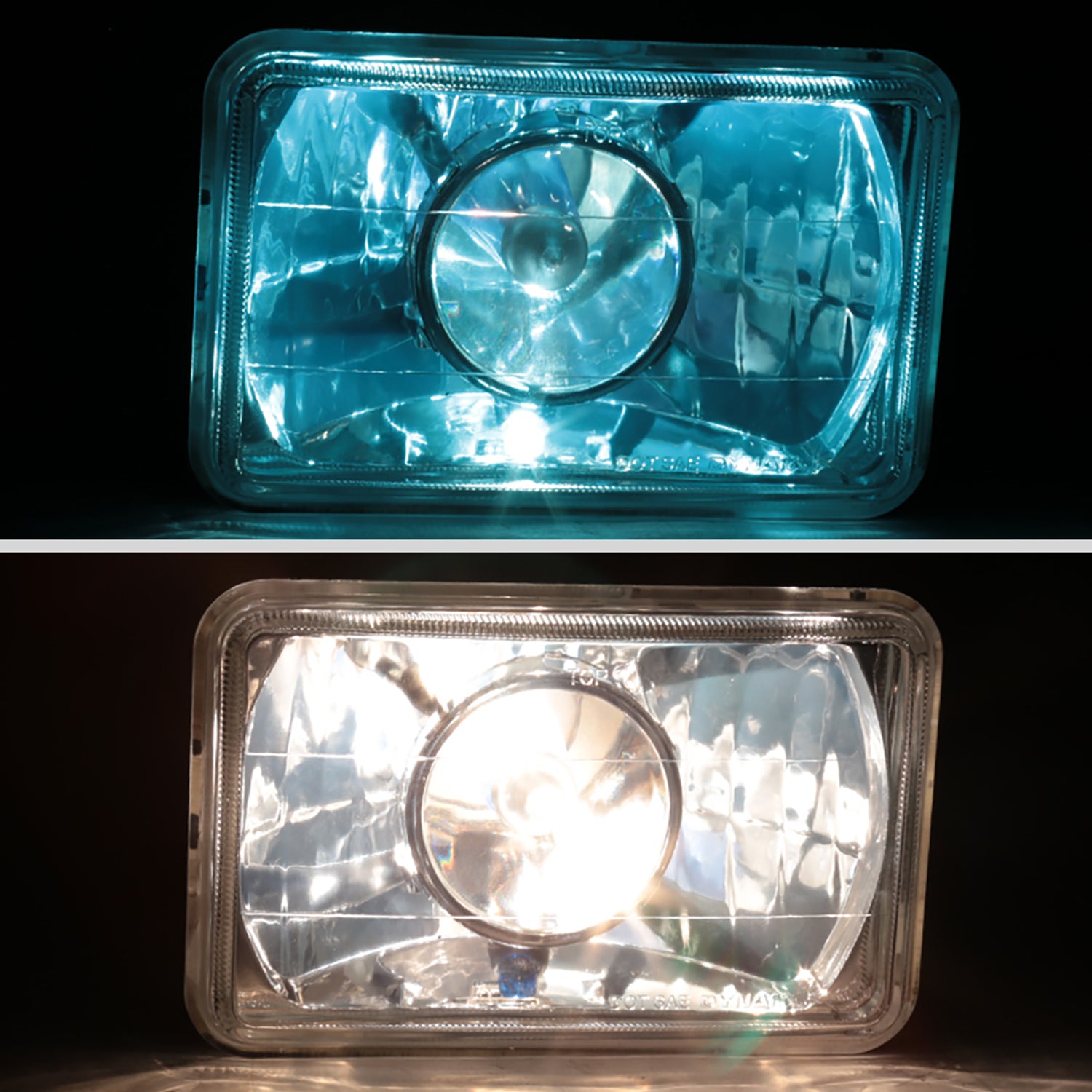 Universal 4"x6" H4 Projector Headlights Chrome Housing/Glass Lens