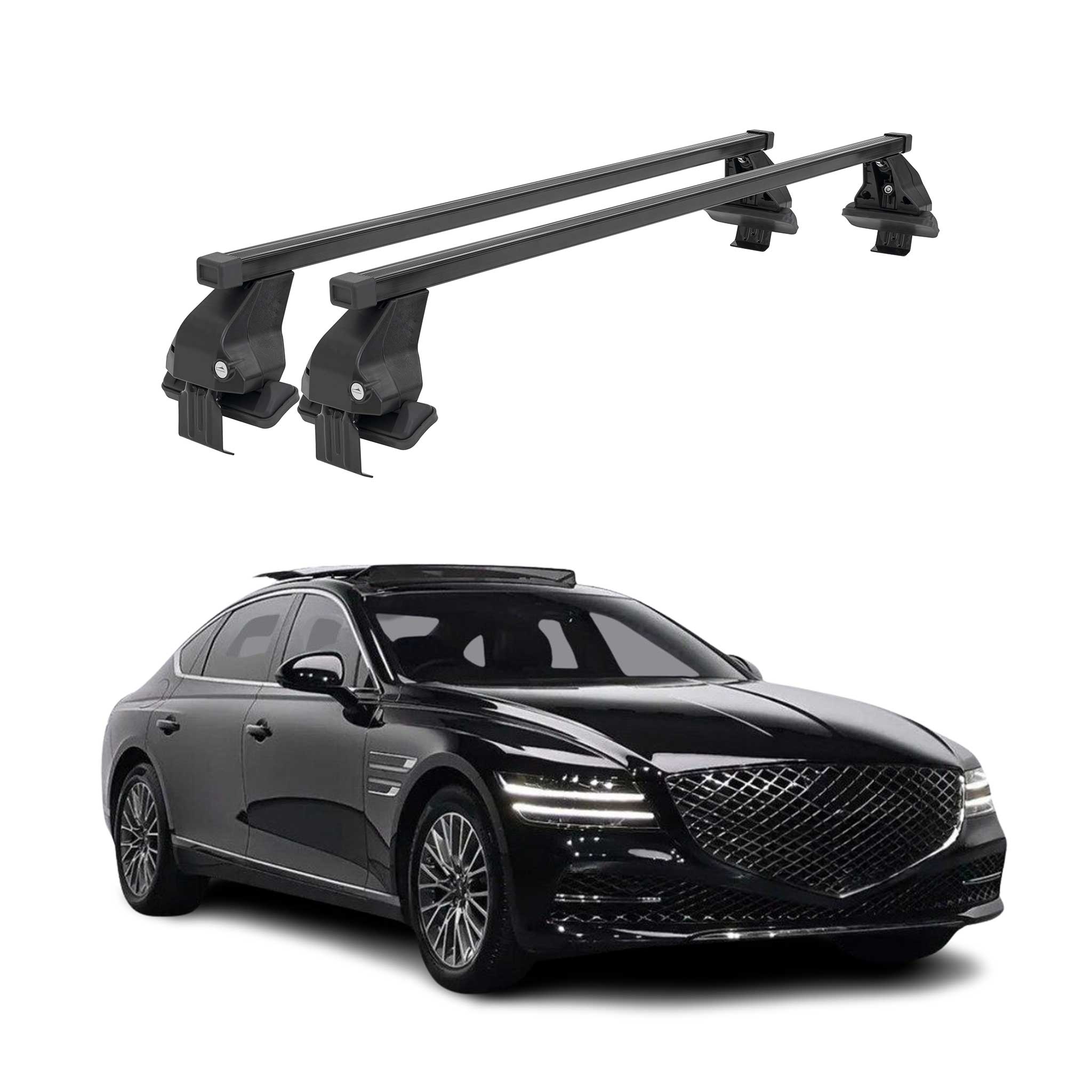 2017-2025 Genesis G80 Roof Rack Cross Bars Black