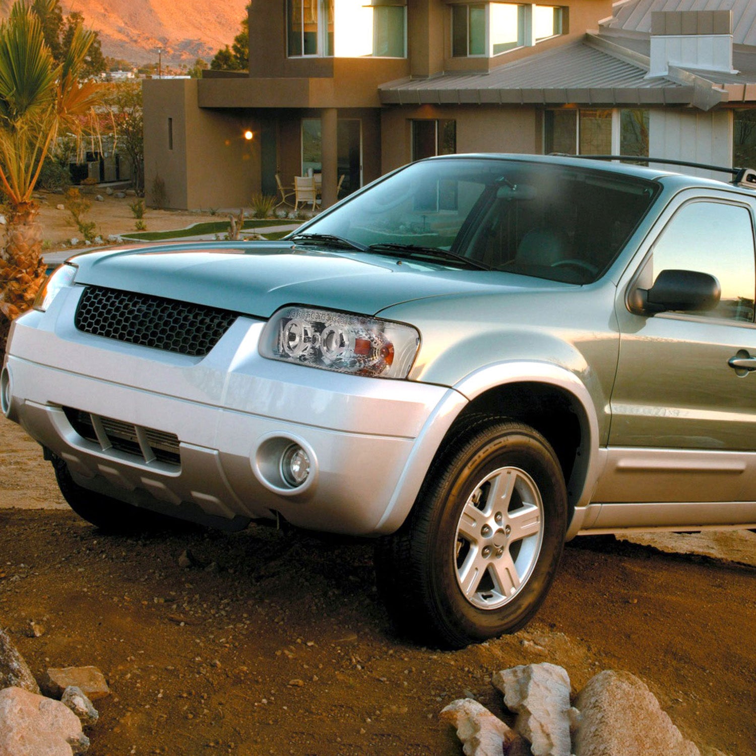 2005-2007 Ford Escape Dual Halo Projector Headlights SMD LED Light Chrome