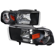 1994-2001 Dodge RAM 1500/ 1994-2002 Dodge RAM 2500 3500 Crystal Headlights Black