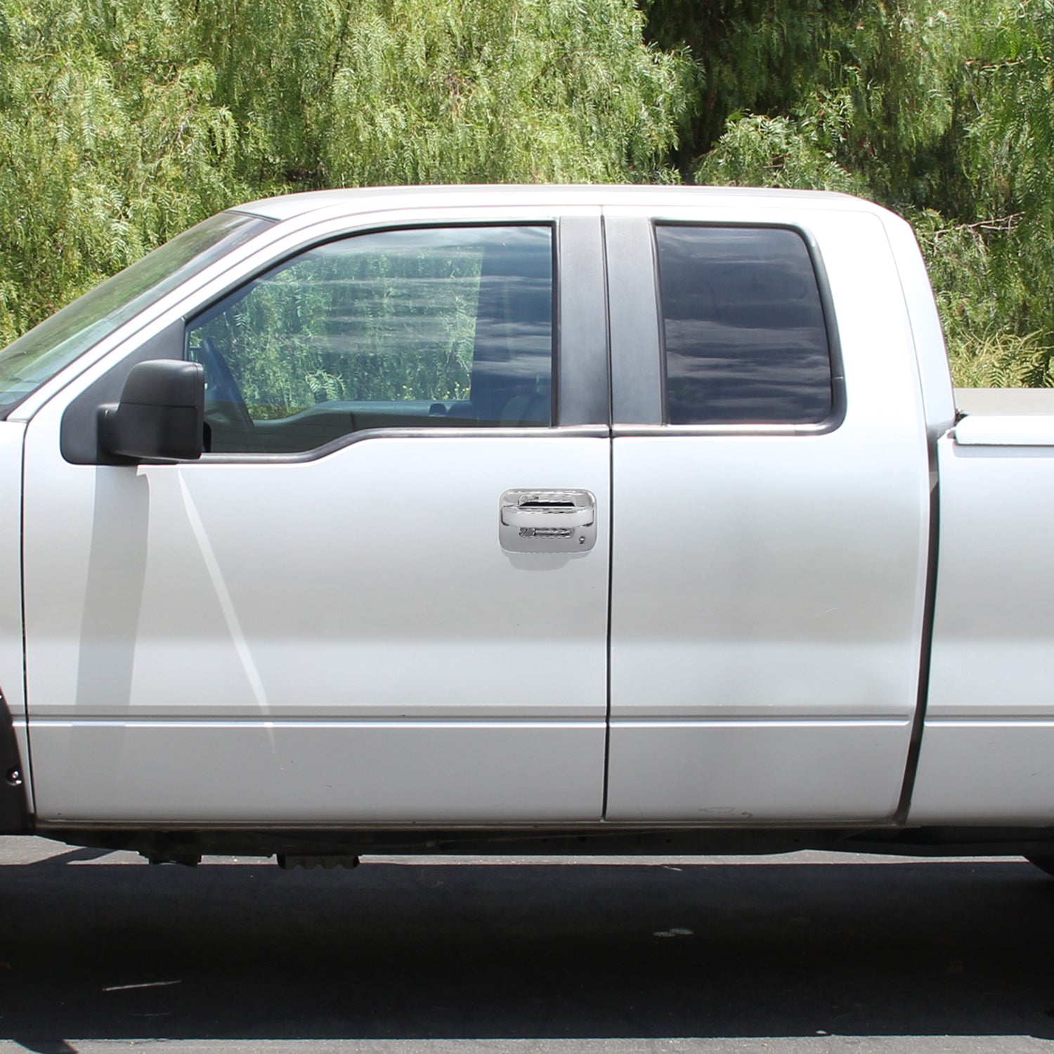 2004-2012 Ford F-150 2DR ABS Door Handle Covers w/ Keyholes Chrome