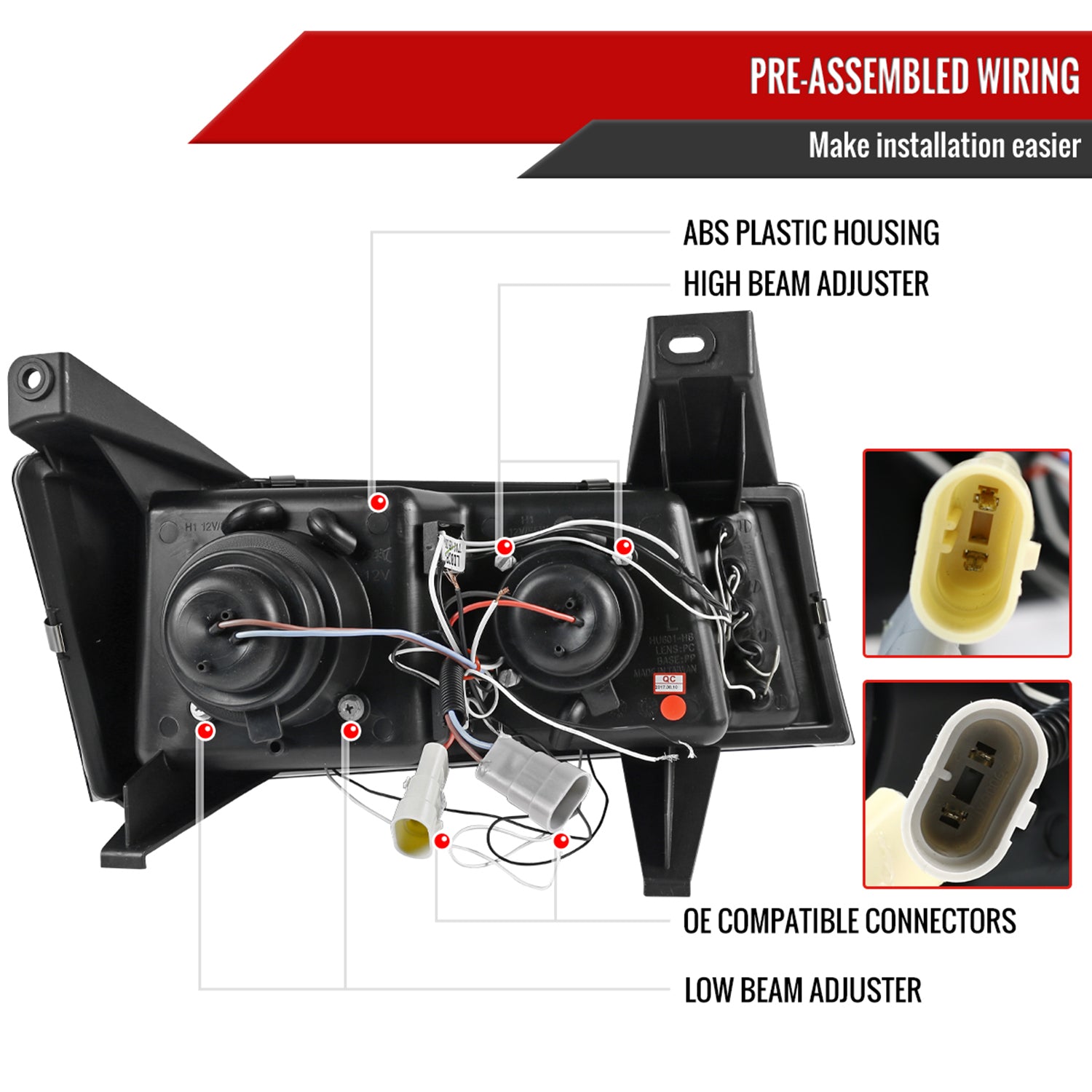 2004-2012 Chevy Colorado/ GMC Canyon Dual Halo Projector Headlights Chrome