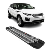 2012-2019 Land Rover Range Rover Evoque Running Boards Side Steps Silver & Black