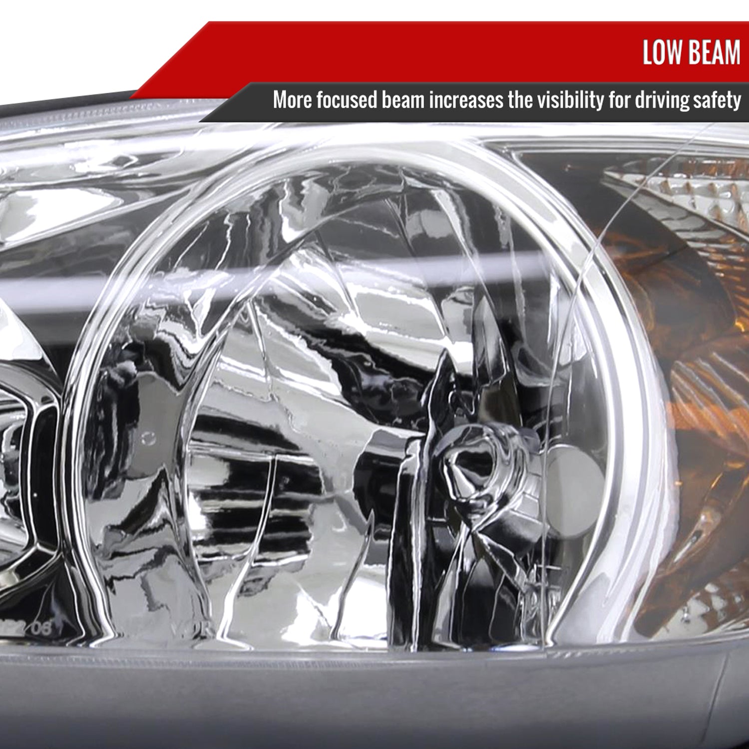 2002-2004 Toyota Camry Factory Style Headlights w/Amber Reflector Chrome/Clear