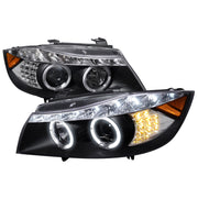 2006-2008 BMW E90 3 Series Dual Halo Headlights LED Light& Signal Matte Black