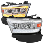 2019-2024 Dodge RAM 1500 LED Turn Signal Projector Headlights Chrome
