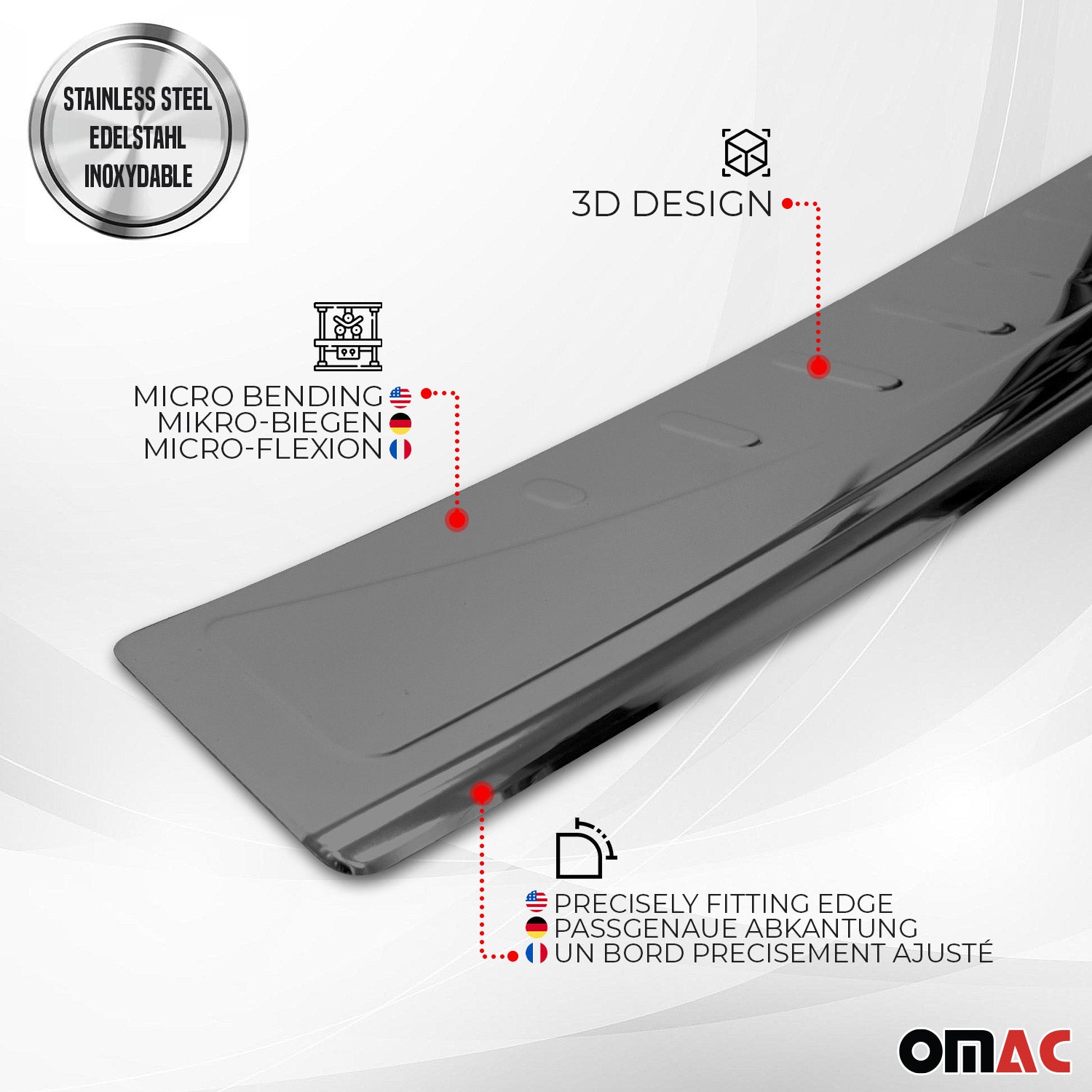 2019-2026 Mercedes Sprinter W907 910 Rear Bumper Guard Stainless Steel Dark