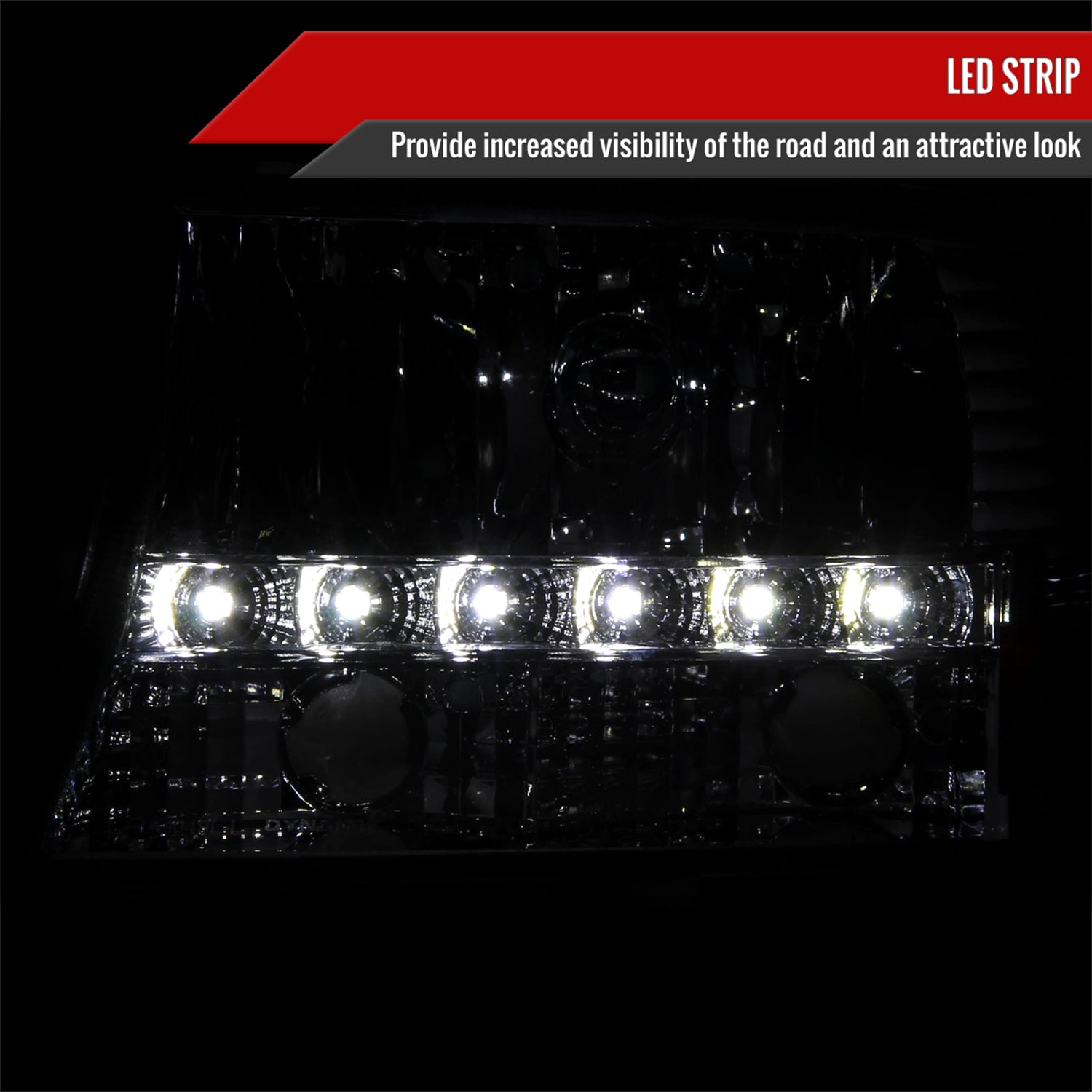 1997-2004 Dodge Dakota/ Durango LED Light Factory Crystal Headlights Chrome