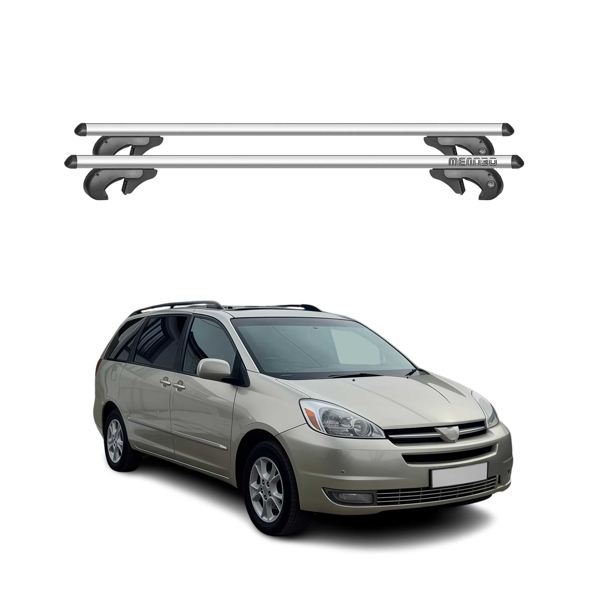 2004-2010 Toyota Sienna Roof Rack Cross Bars Silver
