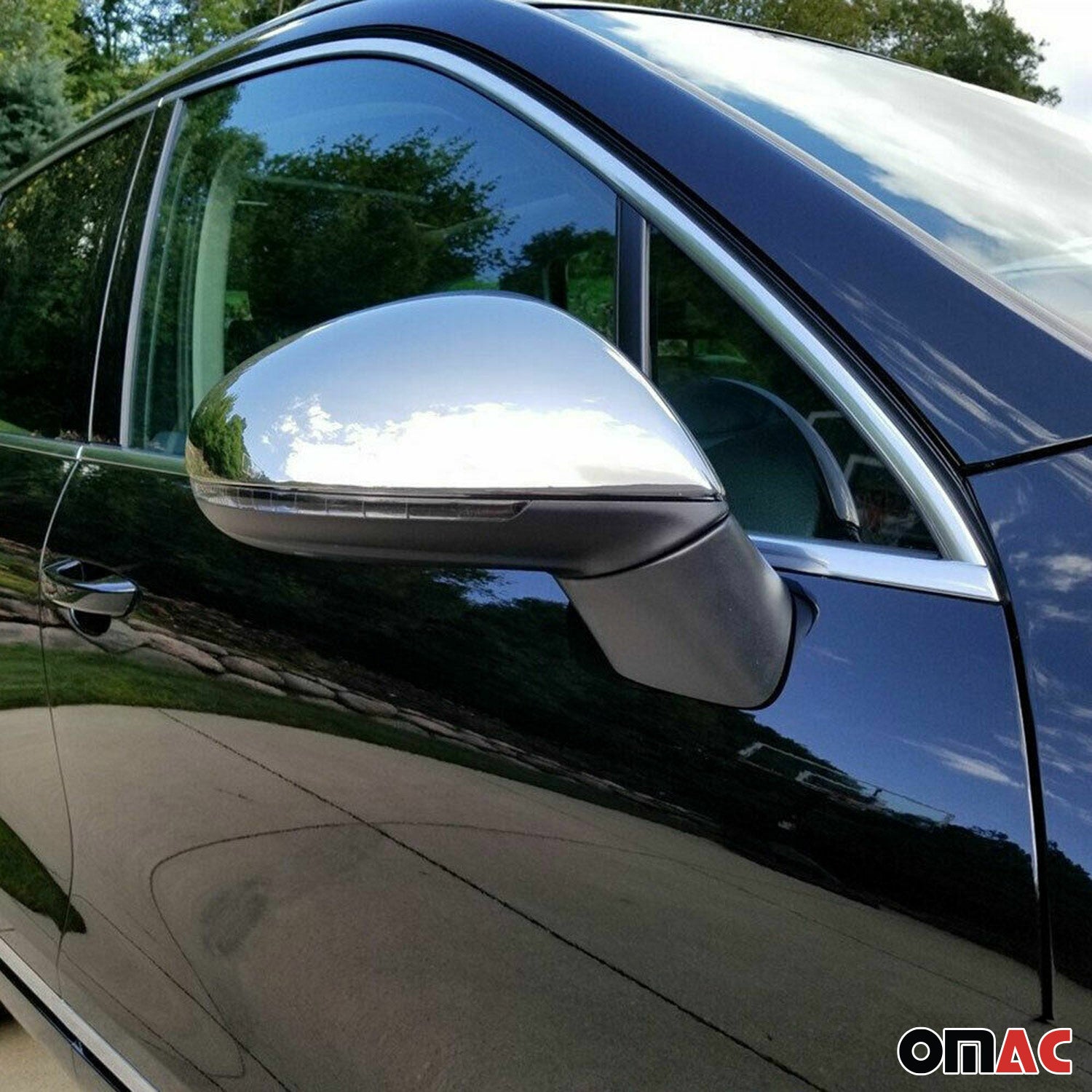 2011-2018 VW Touareg 2.gen Pre-Facelift Side Mirror Cover Caps Stainless Steel Silver 2 Pcs