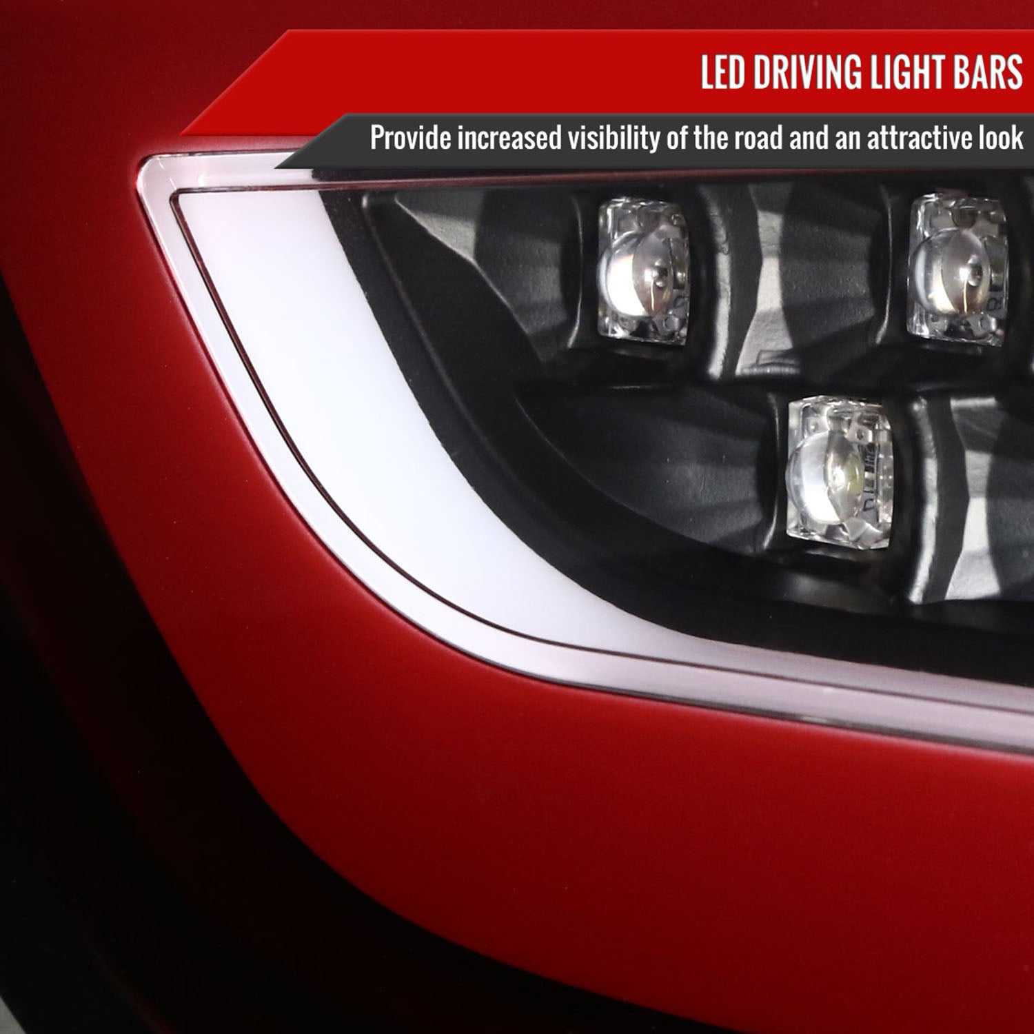 2008-2017 Mitsubishi Lancer / Lancer EVO X Red Bar LED Tail Lights Black/Red