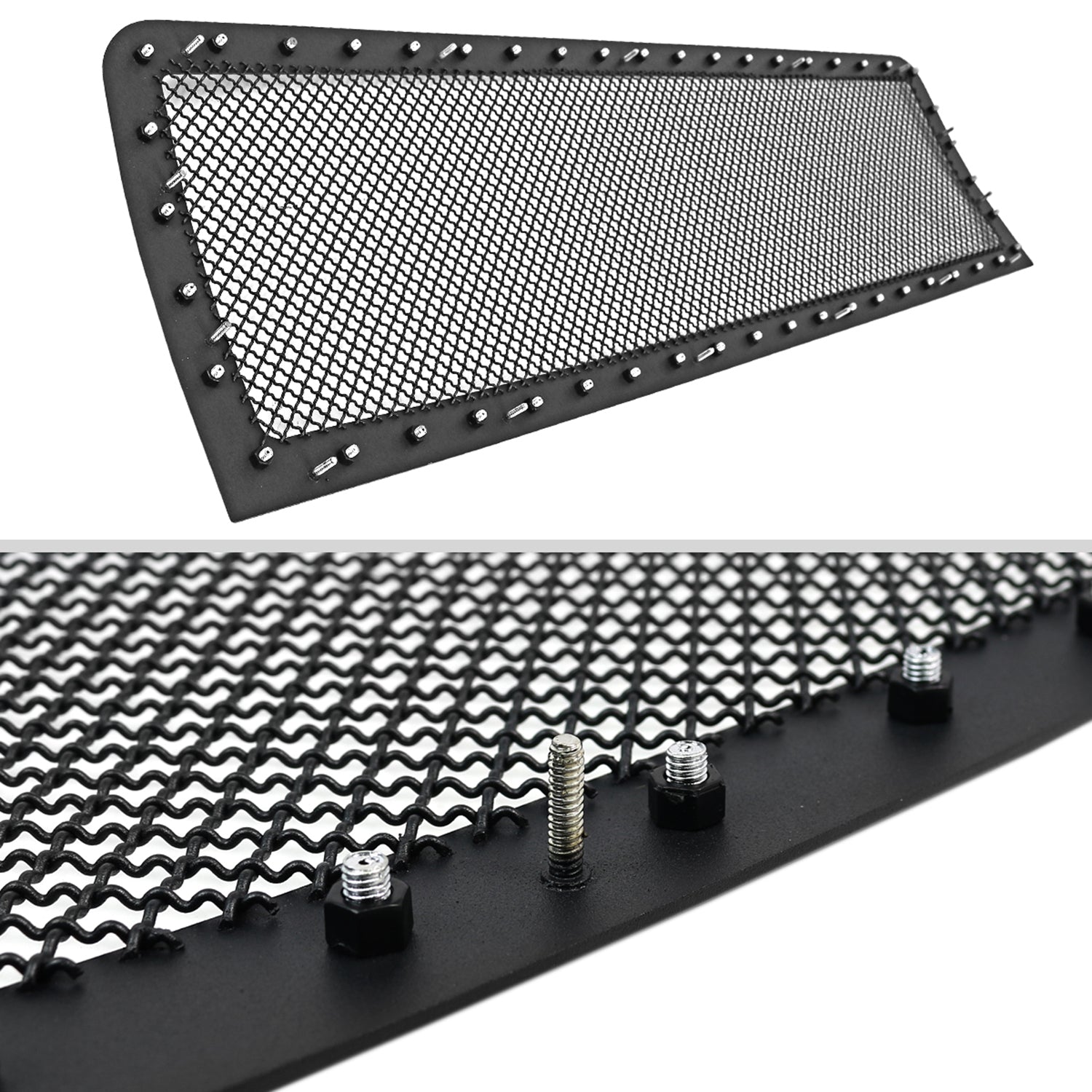 2007-2013 GMC Sierra 1500 NBS Rivet Style Black S.Steel Mesh Grille Insert