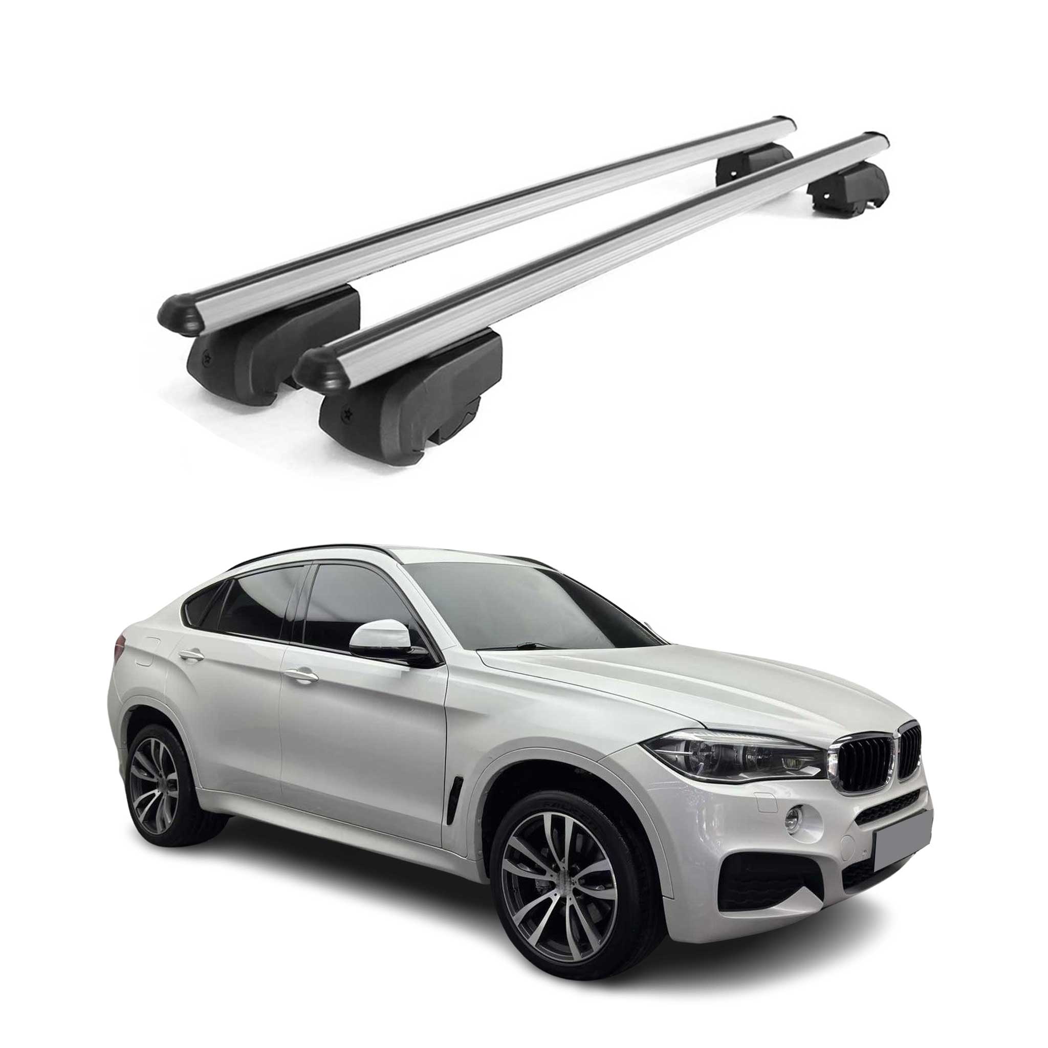 2015-2019 BMW X6 F16 F86 Roof Rack Cross Bars Silver Carrier 2 Pcs