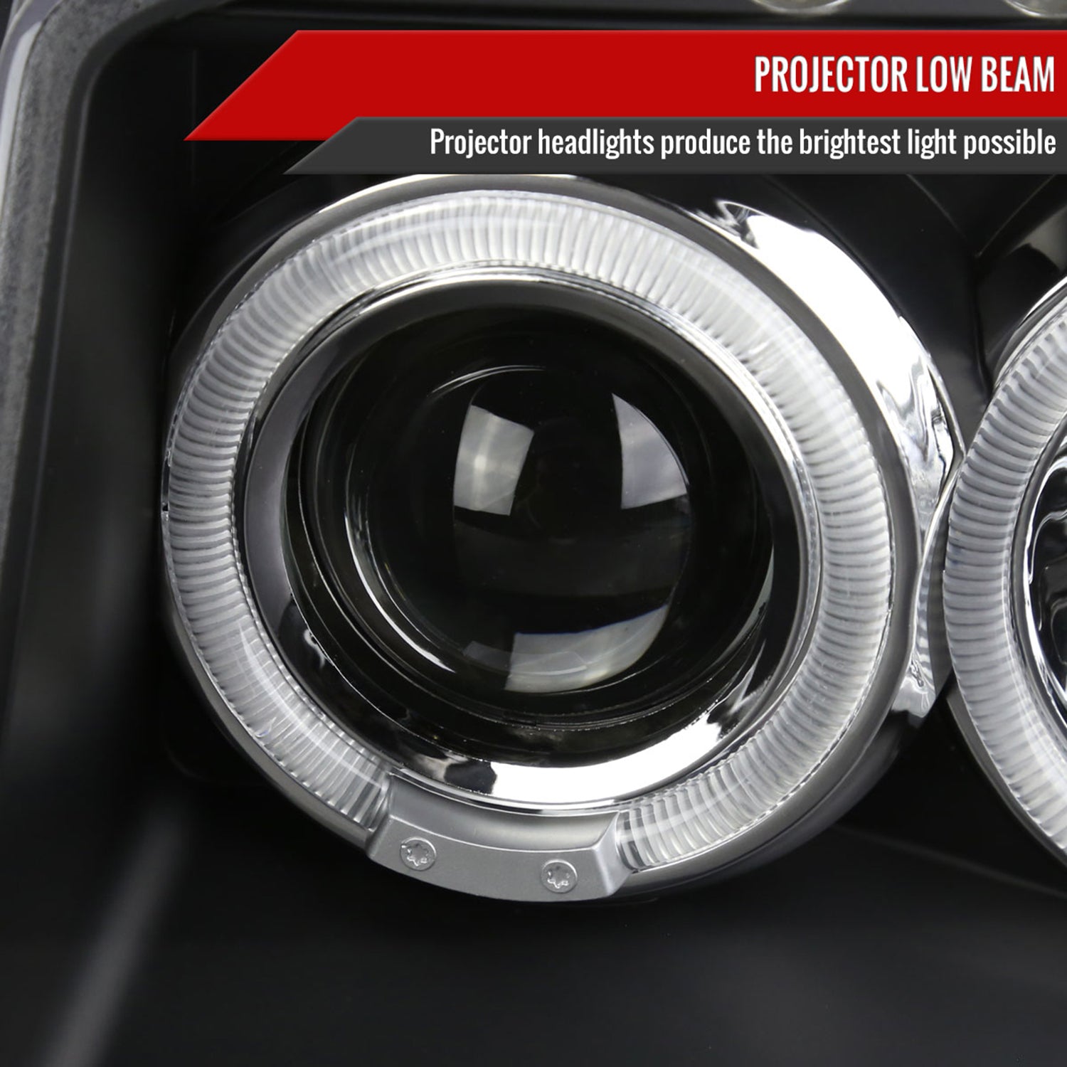2001-2004 Nissan Frontier Dual Halo Projector Headlights Matte Black/Clear