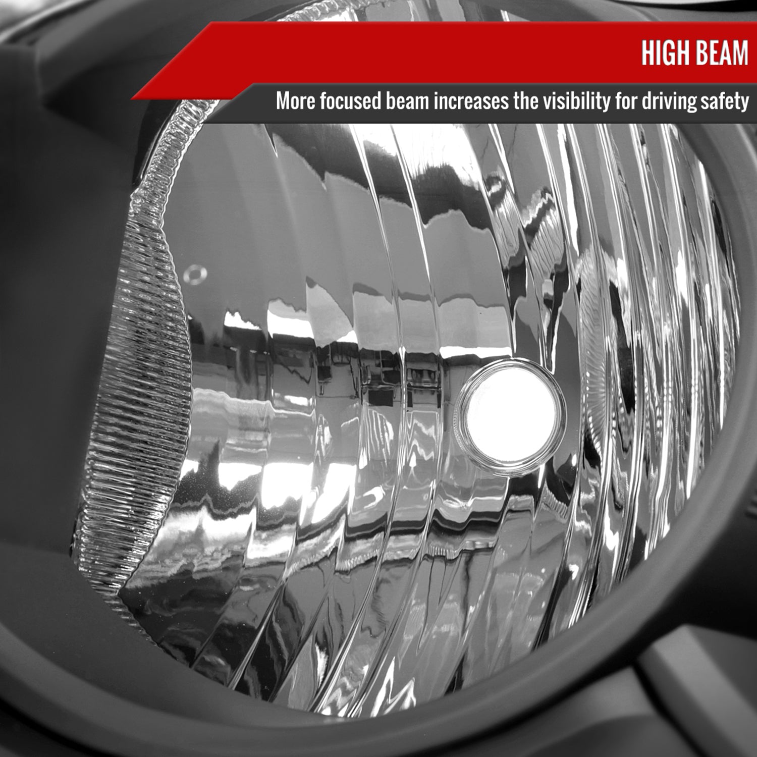 2005-2007 Jeep Grand Cherokee Factory Style Headlights Matte Black/Clear Lens