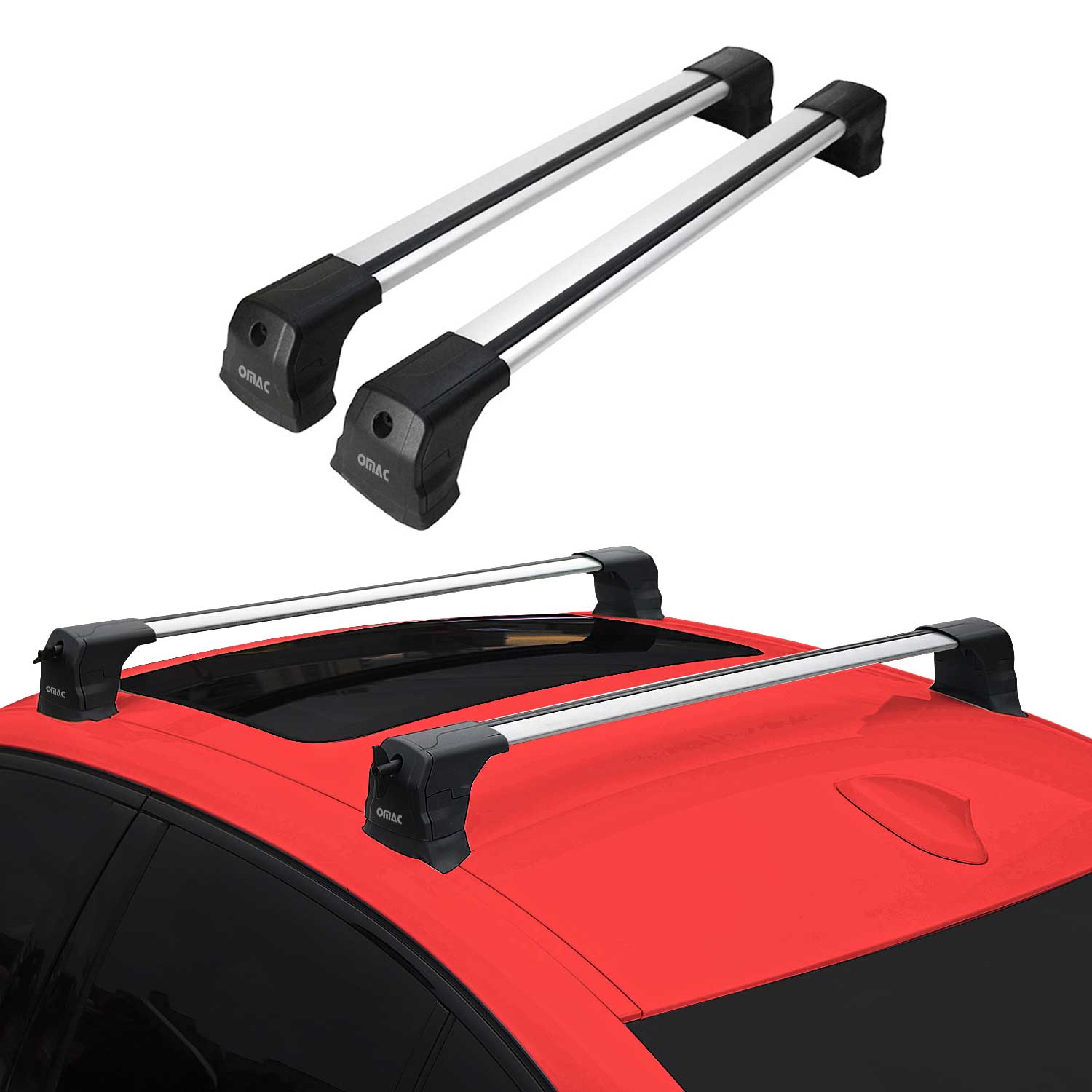 2010-2017 Mercedes E Class C207 Coupe Roof Rack Cross Bars Silver Aluminium 2 Pcs