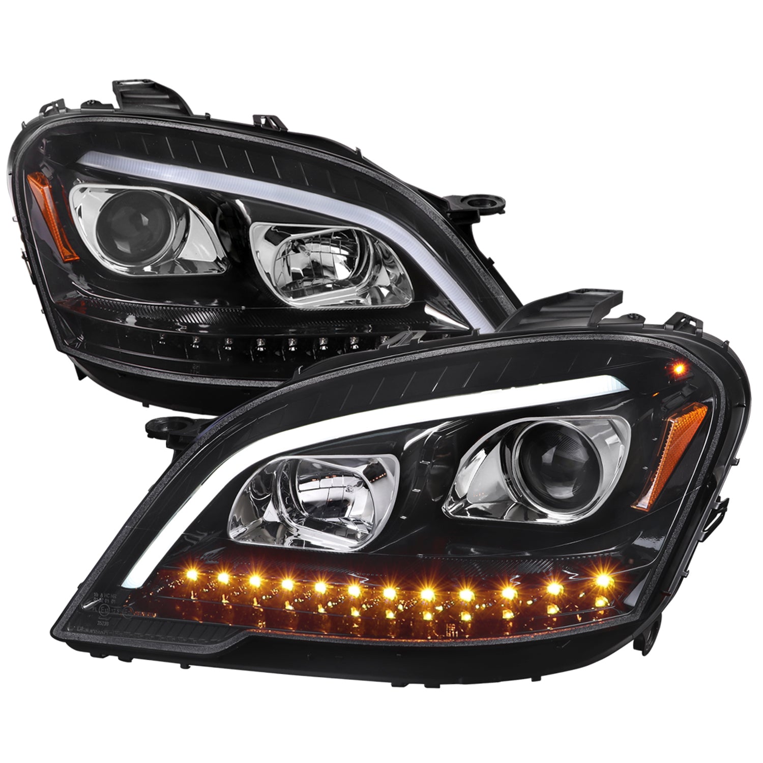 2009-2011 Mercedes Benz W164 ML-Class LED Sequetial Signal Headlights Black