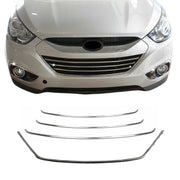2010-2015 Hyundai Tucson Front Bumper Grill Trim Molding Stainless Steel Silver 4 Pcs