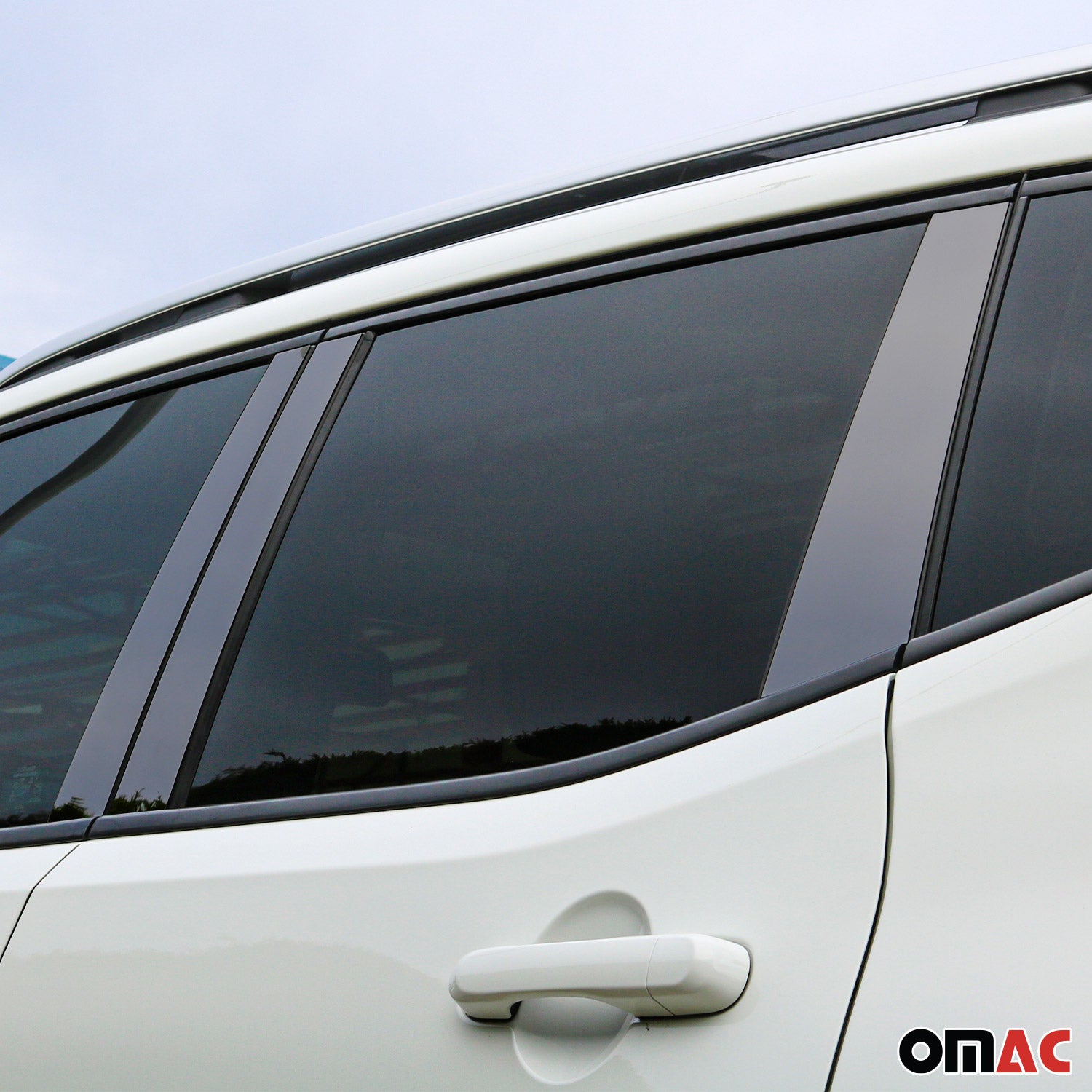 2015-2024 Jeep Renegade Window B Pillar Posts Door Trim Cover Steel Dark 6x