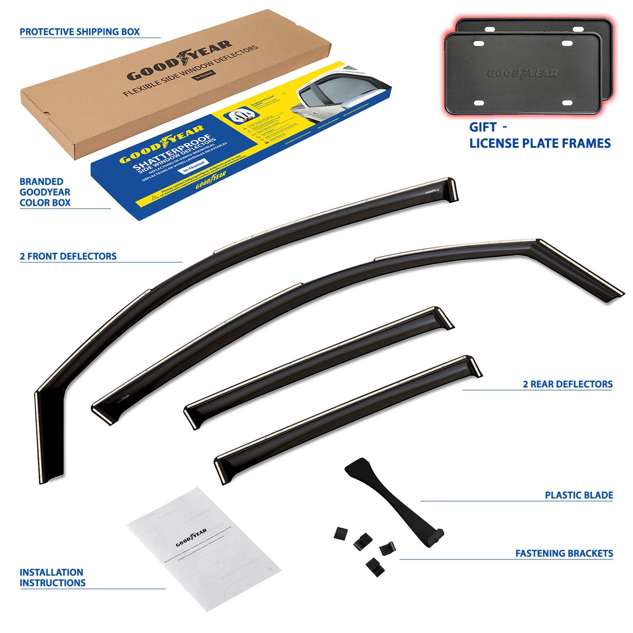 Goodyear Wind Deflectors for Toyota 4Runner 2025-2026 Premium Smoke 4Pcs