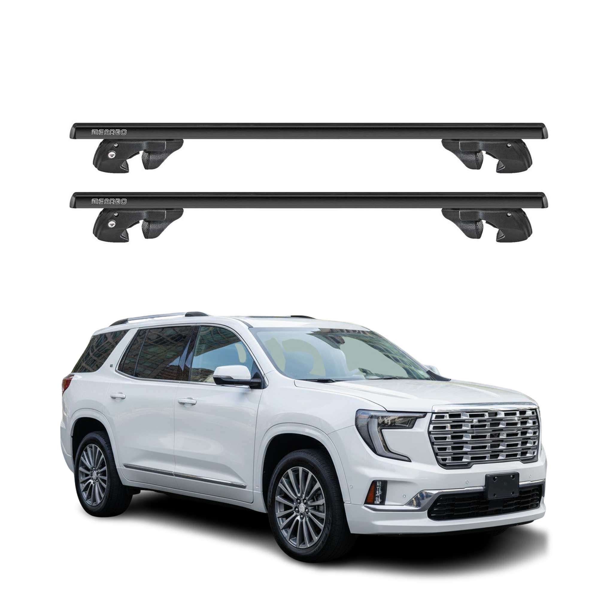 2024-2026 GMC Acadia Roof Rack Cross Bars Luggage Carrier Black 2Pcs
