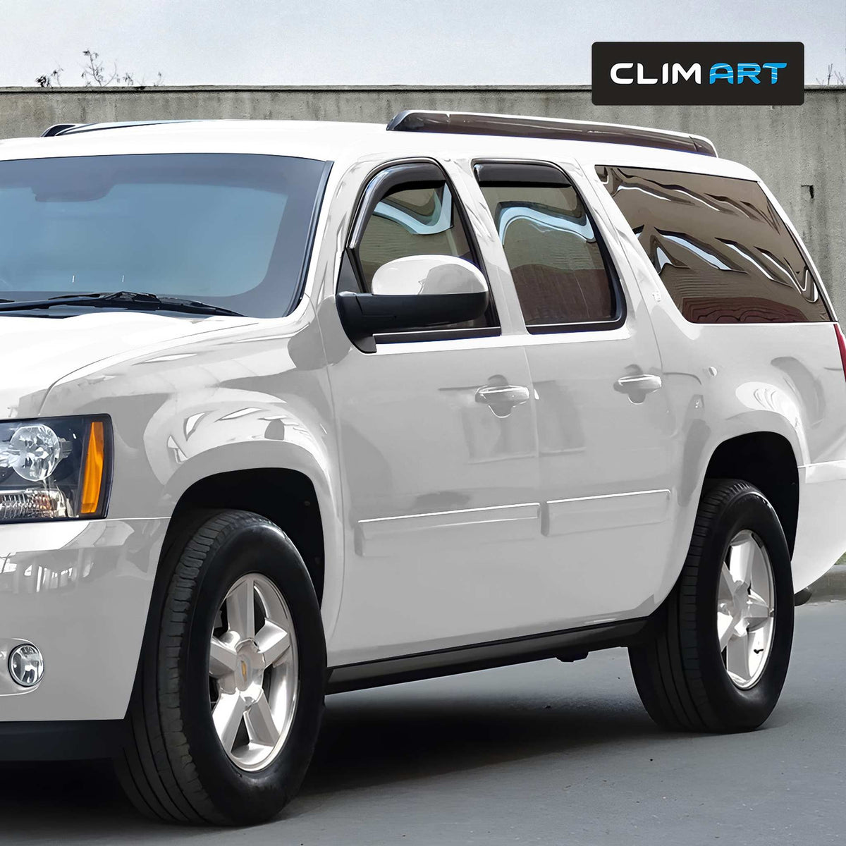 Clim Art Wind Deflectors for Chevrolet Suburban 1500 2500 2007-2014 Dark Smoke