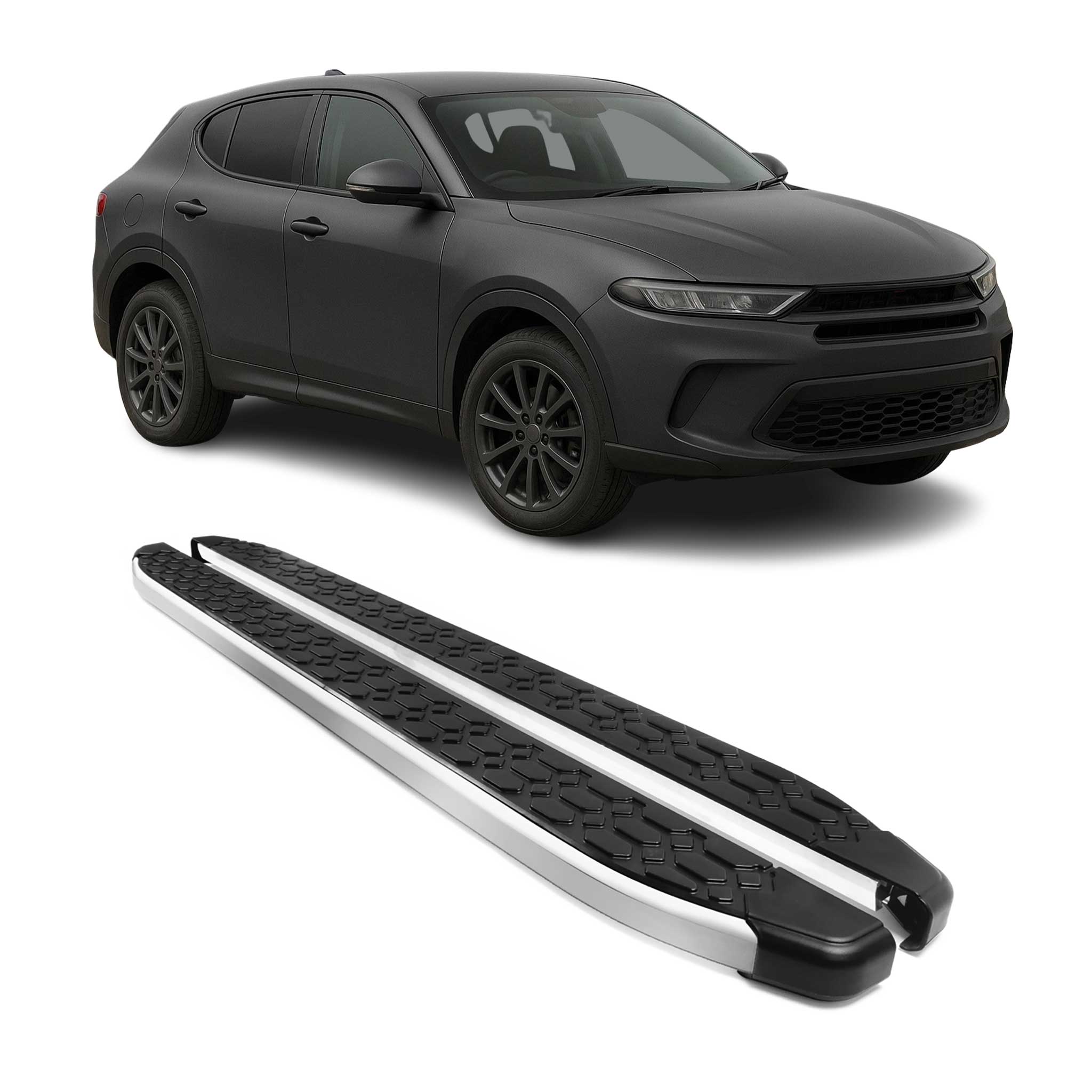 2023-2025 Dodge Hornet Running Boards Side Steps Silver & Black