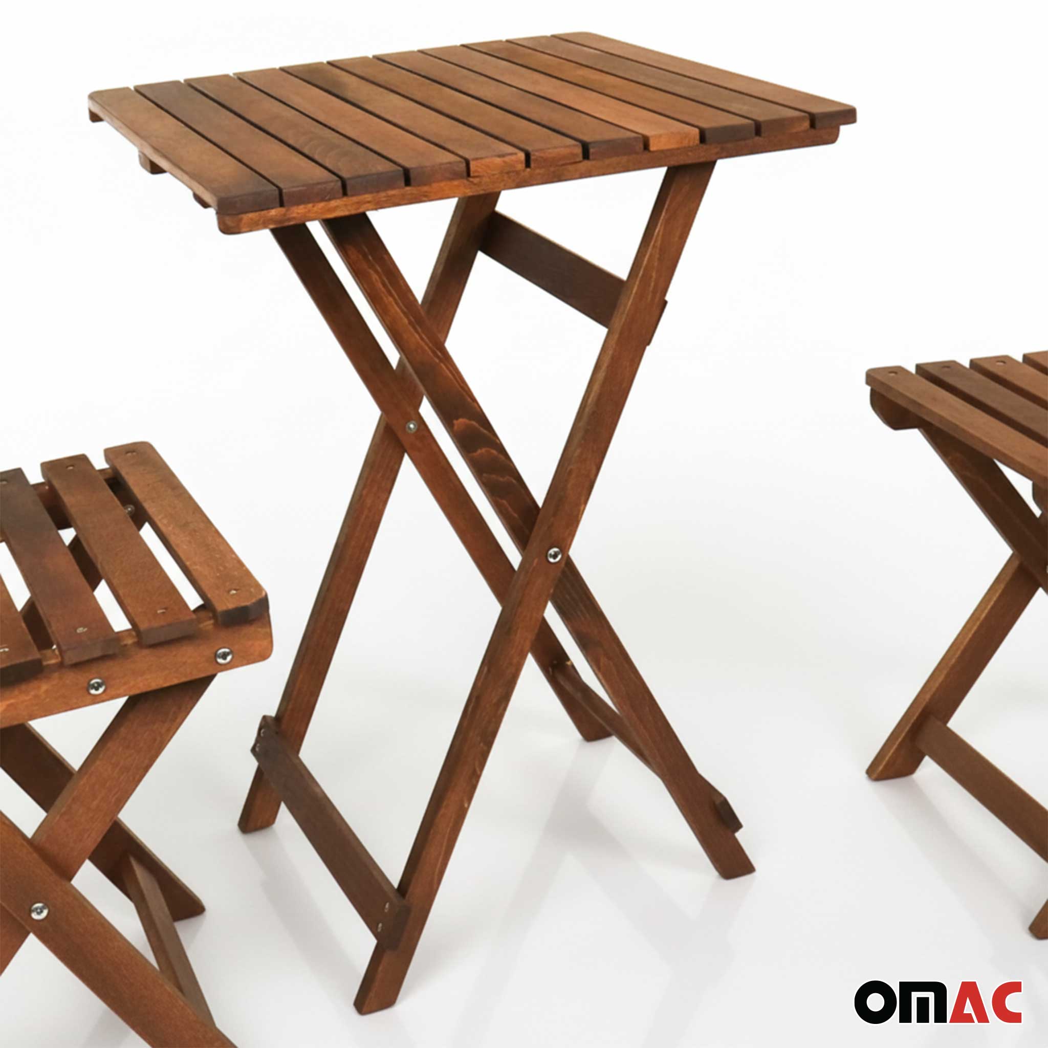 3Pcs Folding Wooden Bistro Set Dining Indoor Outdoor Furniture BBQ Picnic Party