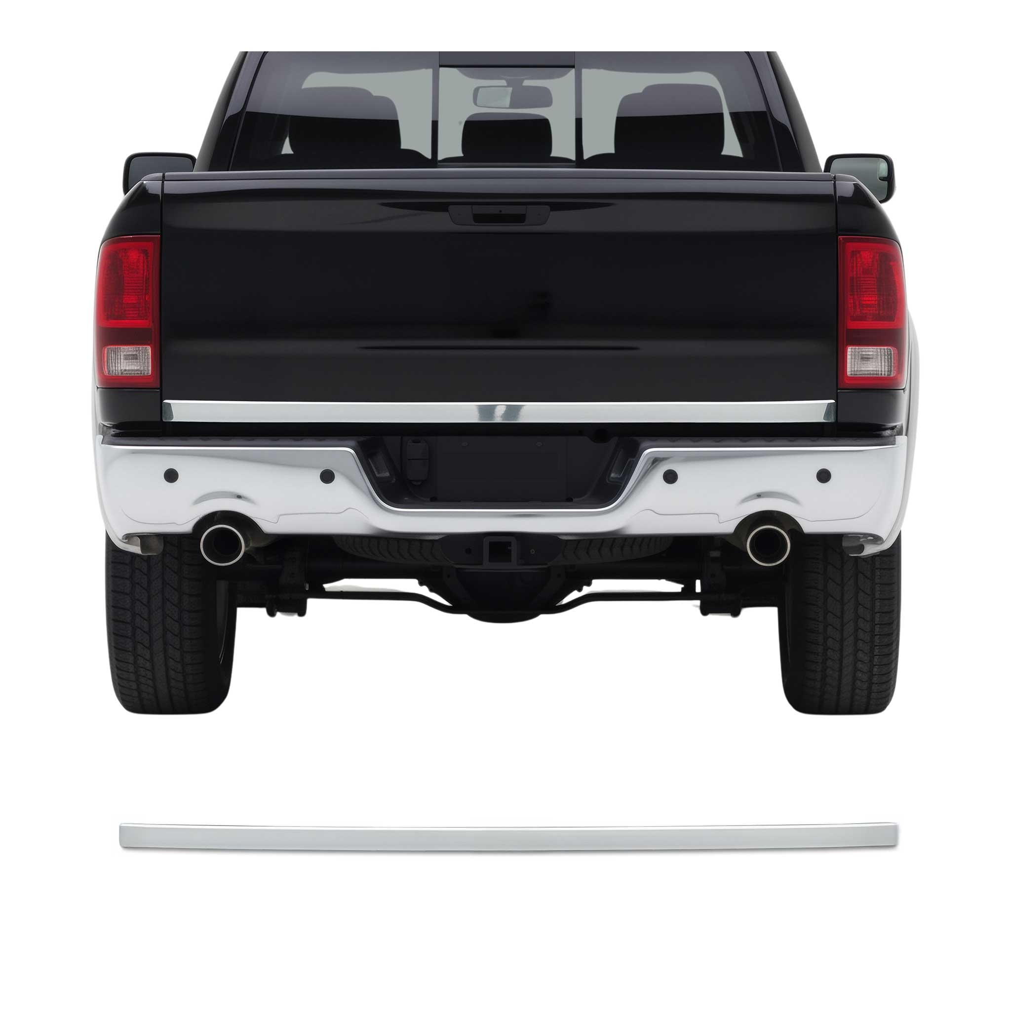2012-2018 RAM 1500 Rear Trunk Molding Trim Stainless Steel Silver 1Pc