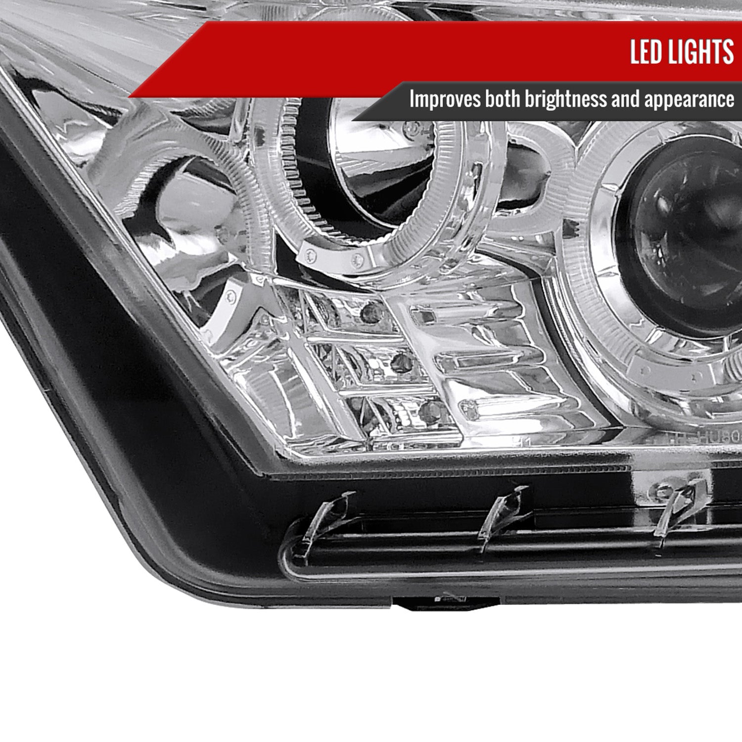 2010-2014 Ford Mustang Dual Halo Projector Headlights Chrome/Clear Lens