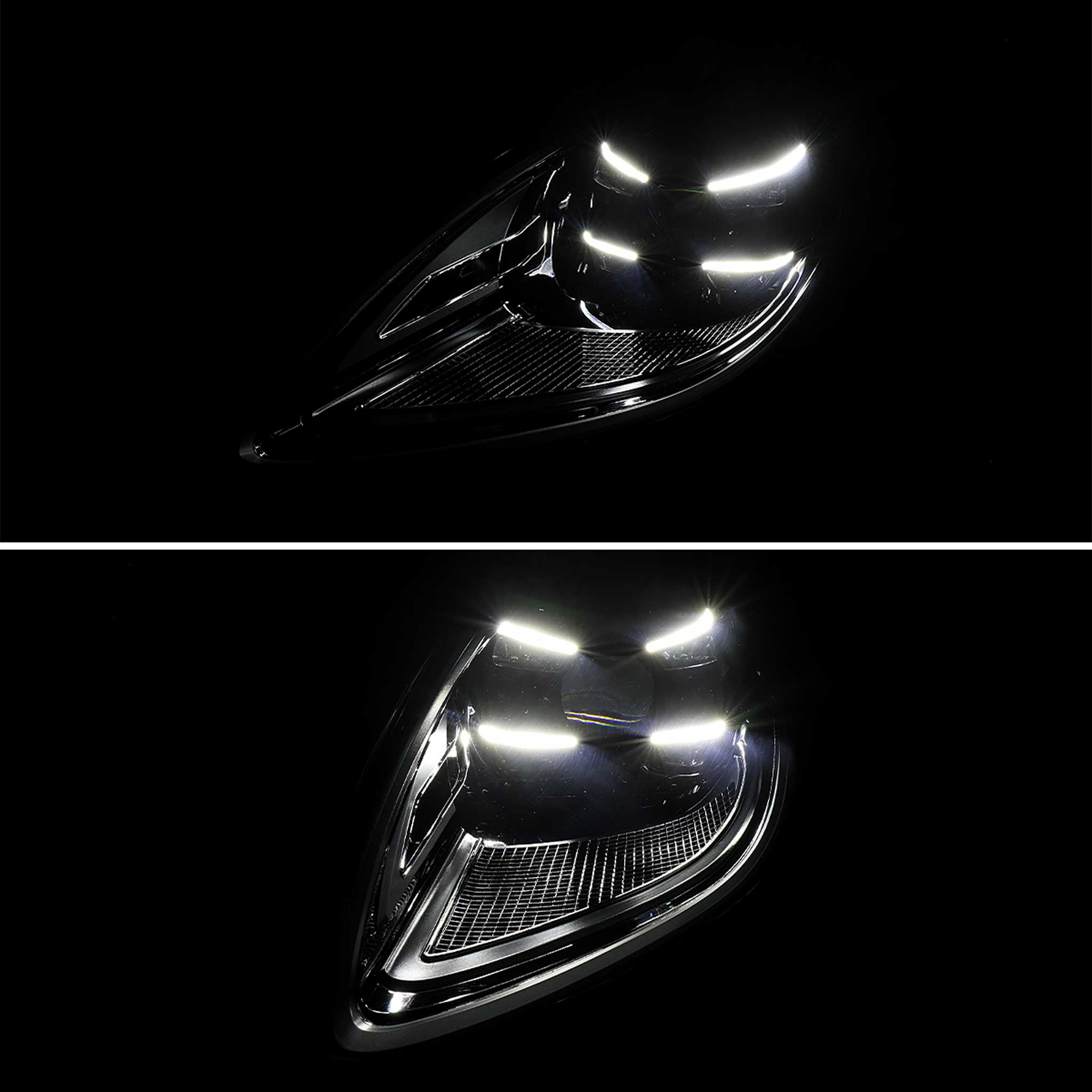 For Porsche Macan 95B.1 2015-2018 Matrix LED Projector Headlights DRL Non-Dynamic Black Clear Glossy Trim