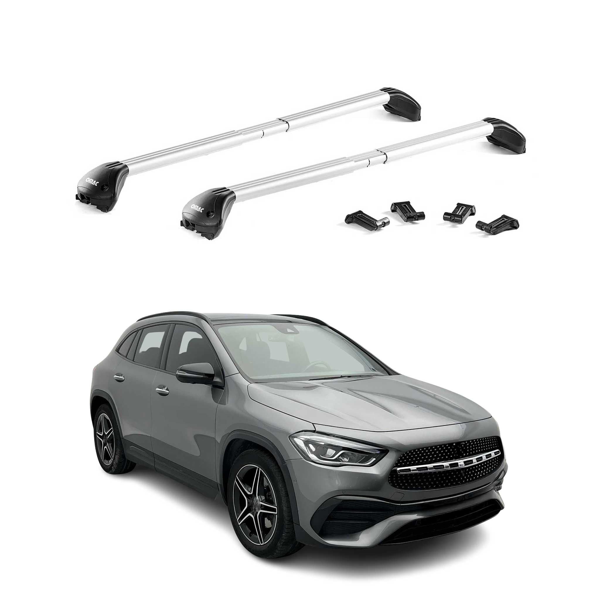 2021-2026 Mercedes GLA Roof Rack Cross Bars Silver