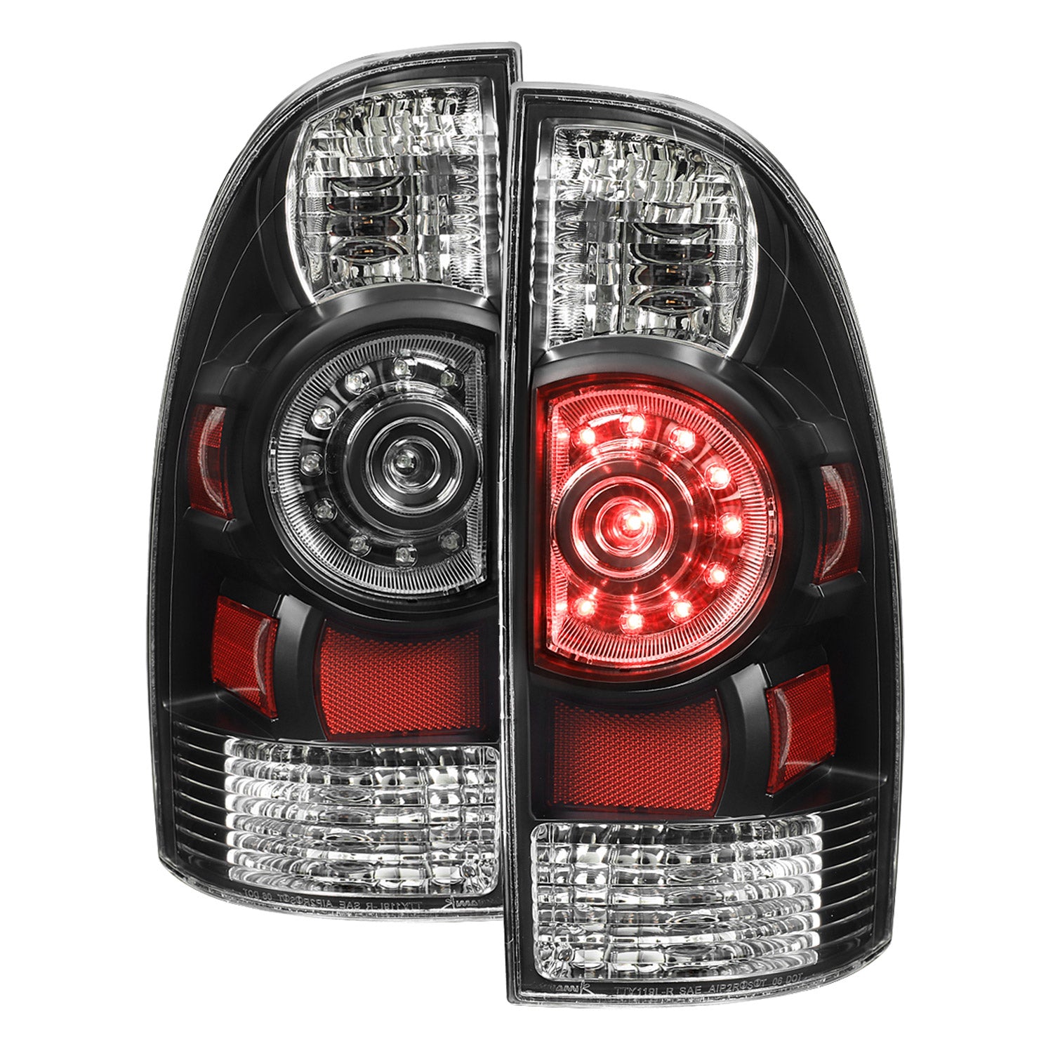 2005-2015 Toyota Tacoma LED Tail Lights Matte Black Housing/Clear Lens