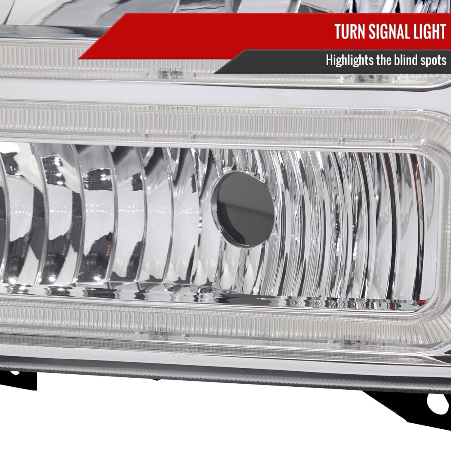 1999-2004 Ford F-250/350/450/550/Excursion Headlights Dual LED C-Bar Chrome