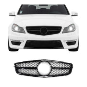 2010-2014 Mercedes C Class W204 Sedan AMG Style All Gloss Black Front Grill