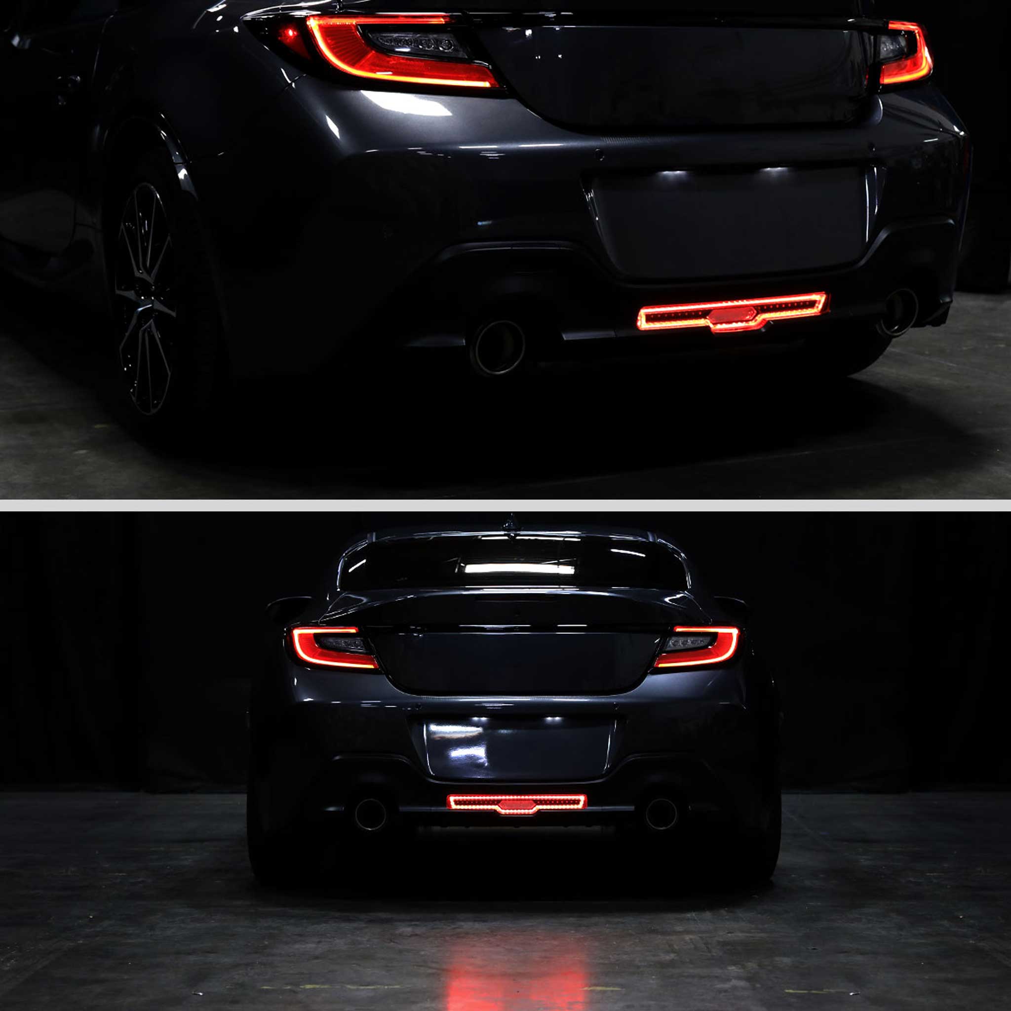 For Toyota GR86 / Subaru BRZ 2022-2024 Rear Bumper Full LED 4th Reverse Tail Brake Light Jet Black Housing Clear Lens