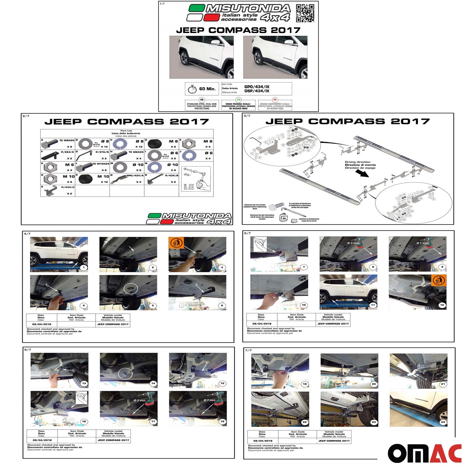 2017-2025 Jeep Compass Running Boards Side Steps Black Local Pickup