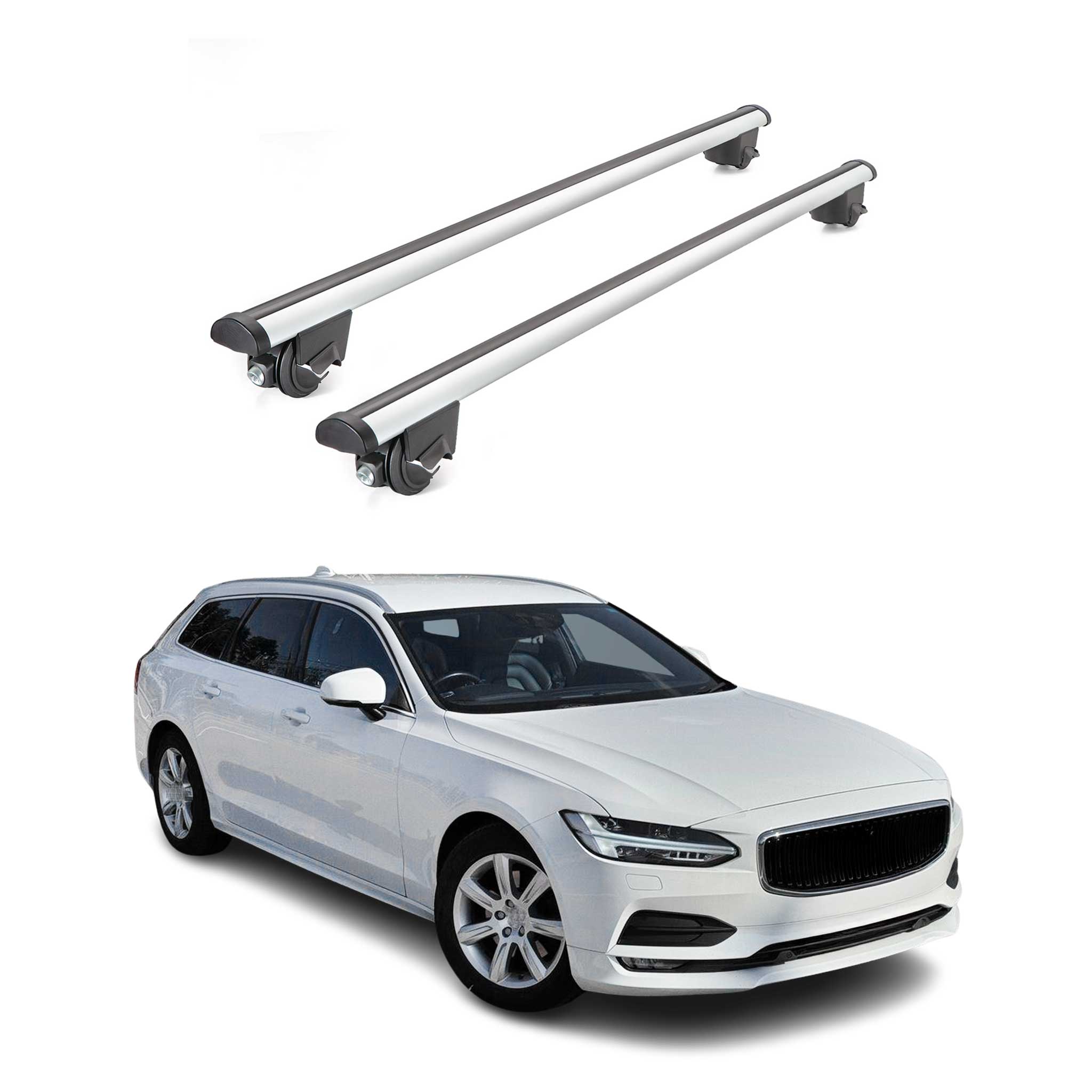 2018-2021 Volvo V90 Roof Rack Cross Bars Silver