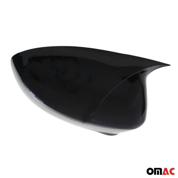 Side Mirror Cover Caps Fits Fiat 500 2012-2019 Piano Black 2 Pcs