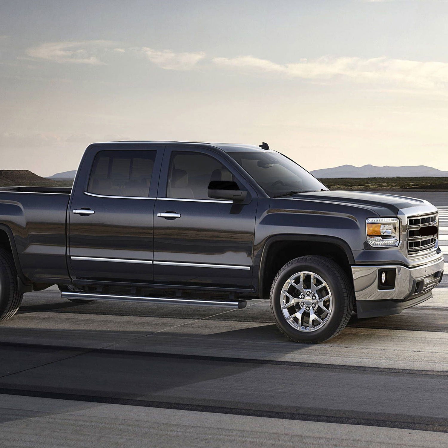 2014-2018 Chevrolet Silverado 1500 / GMC Sierra 1500 Mirror Cover Caps Gloss Black 2Pcs ABS Plastic