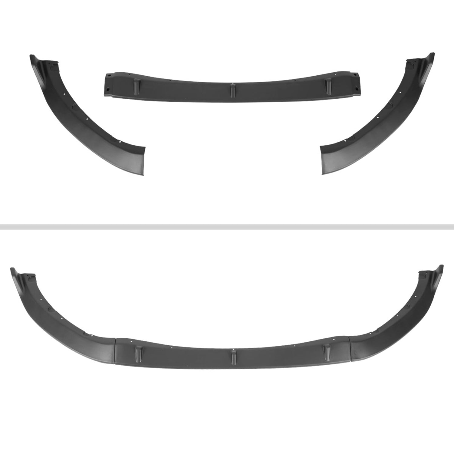 2016-2021 Mazda Miata MX-5 Matte Black 3Pcs Front Bumper Lip Splitter Kit