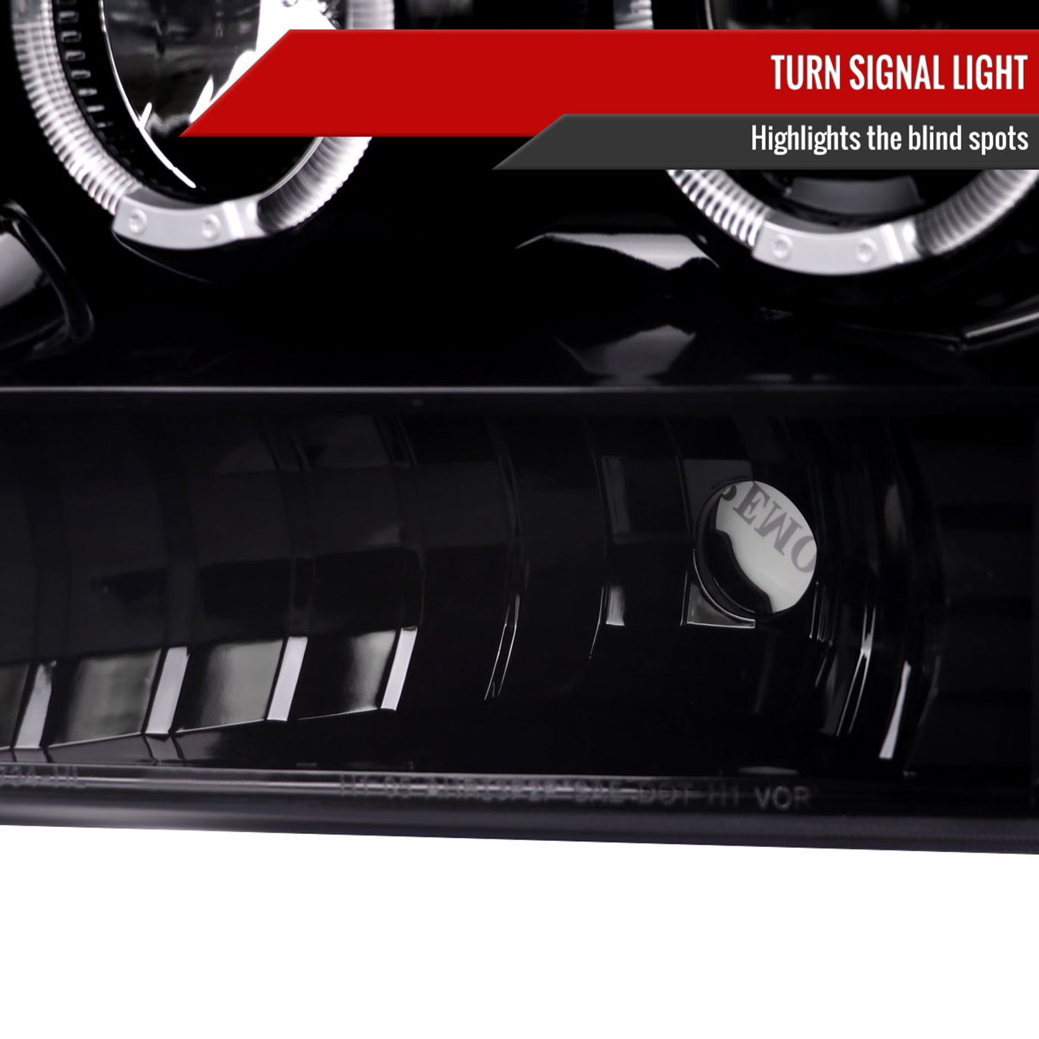 1999-2004 Ford F-250/350/450/550 Dual Halo Headlights Black