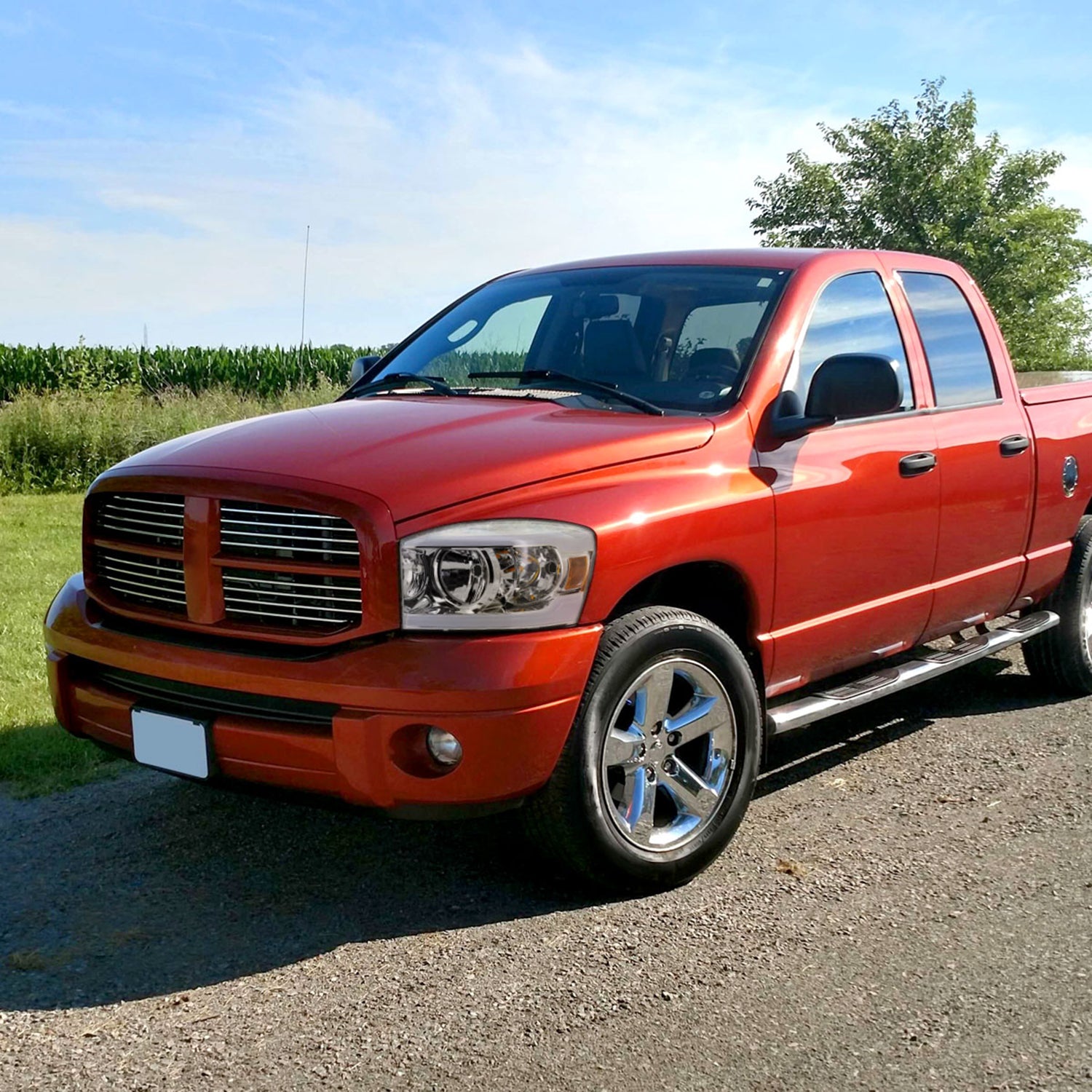 2006-2008 Dodge Ram 1500/ Ram 2500 3500 LED Headlights Amber Reflector Chrome