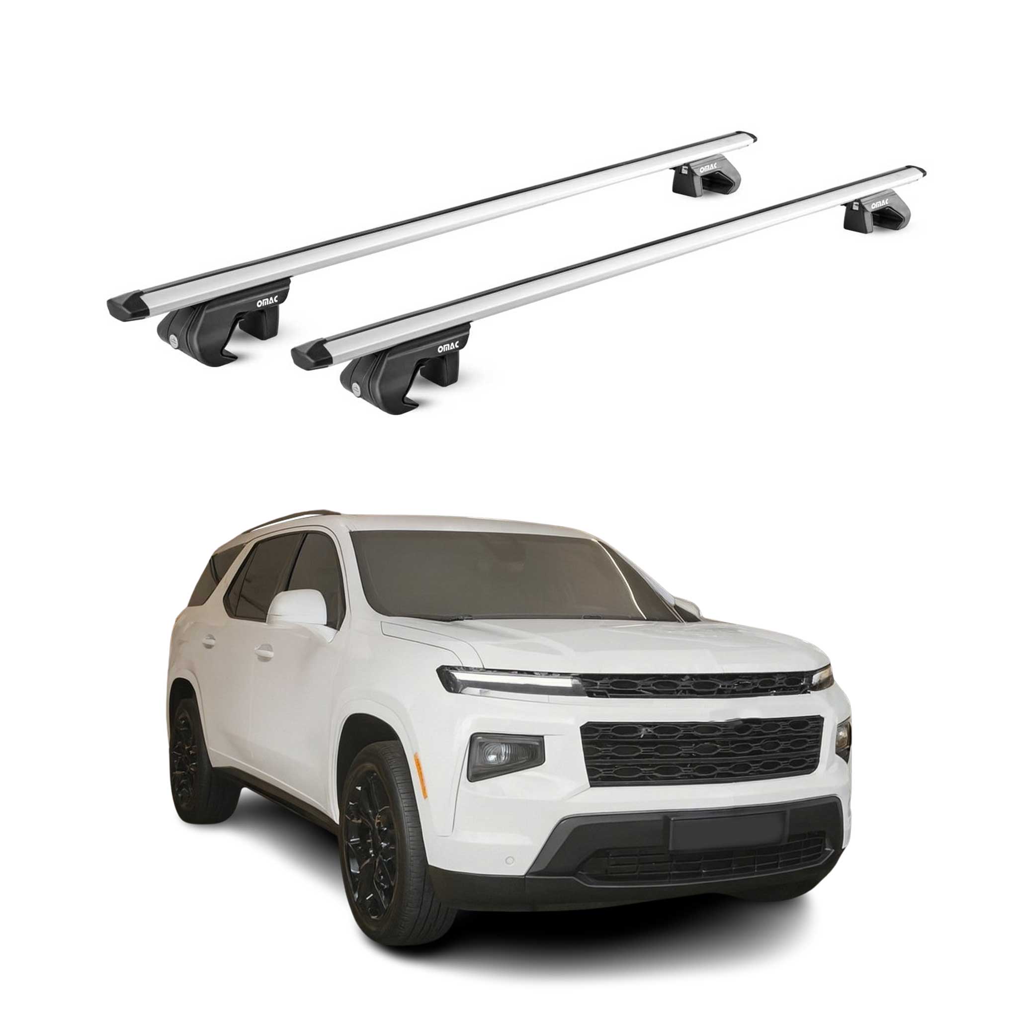 2024-2025 Chevrolet Traverse Roof Rack Cross Bars Luggage Carrier Alu Silver