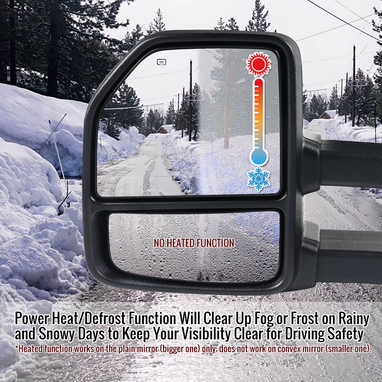 2004-2006 Ford F-150 Heated Towing Mirrors Clear Lens LED Turn Signal Lights