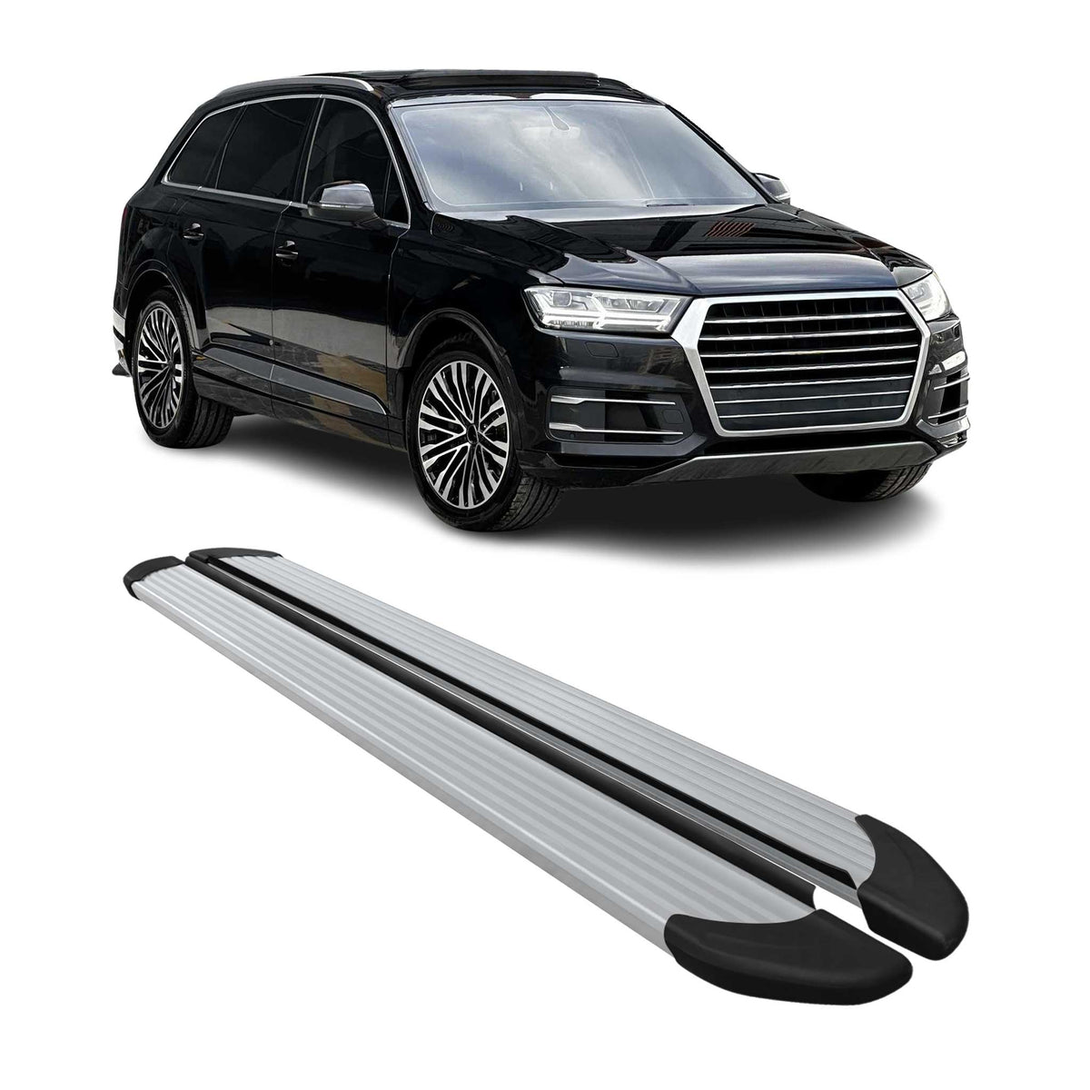 2017-2026 Audi Q7 Running Boards Side Steps Silver – OMAC USA