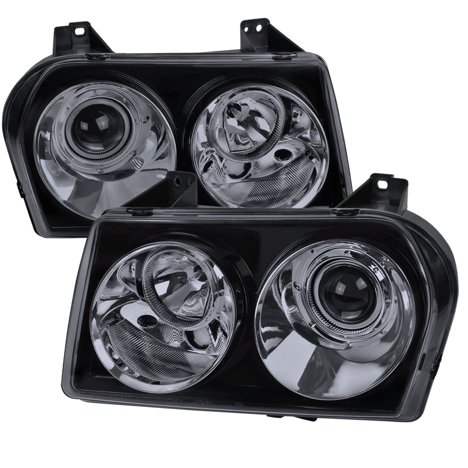 2005-2010 Chrysler 300 Base/LX/Touring Projector Headlights Glossy Black/Smoke